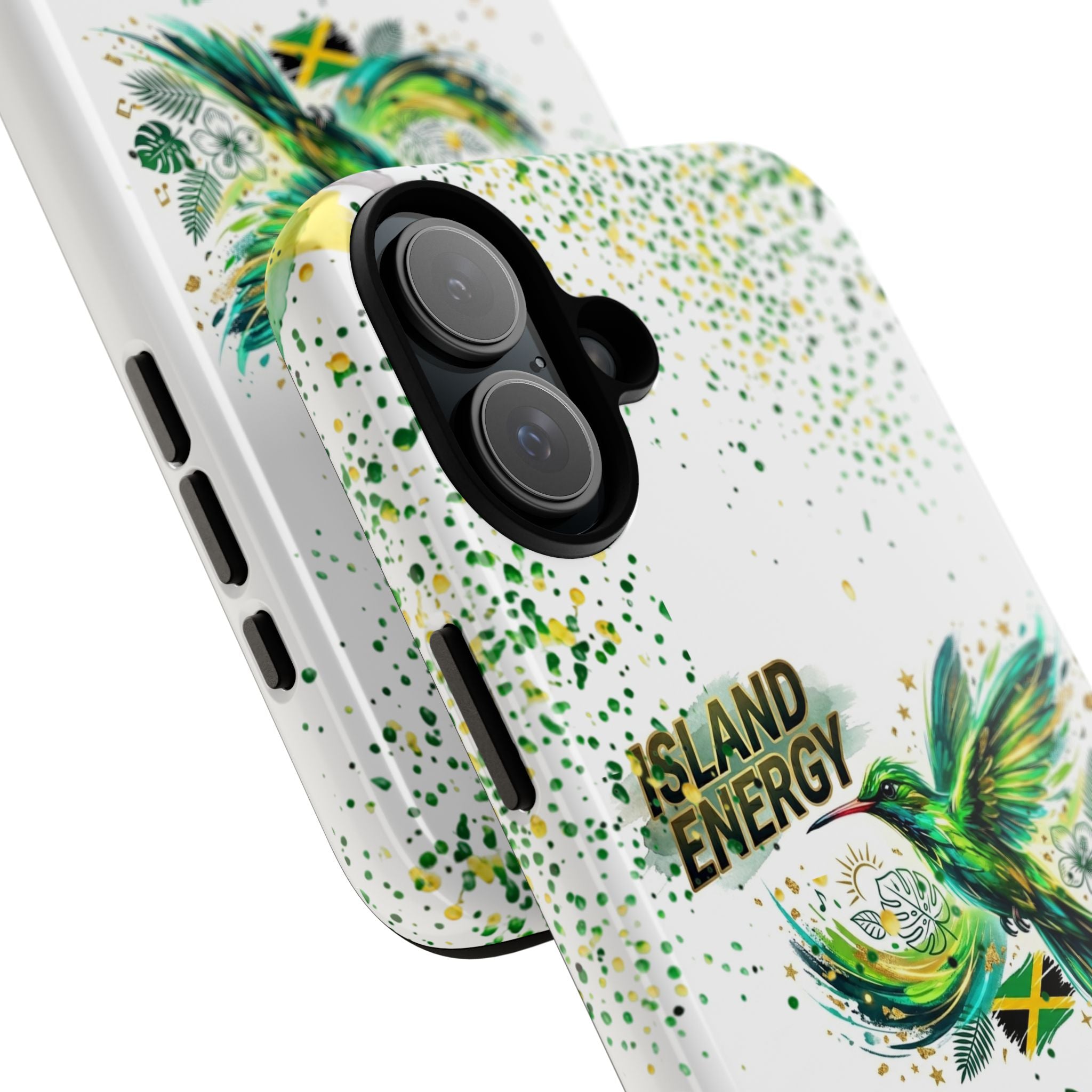 Island Energy Tough Phone Case — Colorful Hummingbird & Tropical Sunset Protective Cover