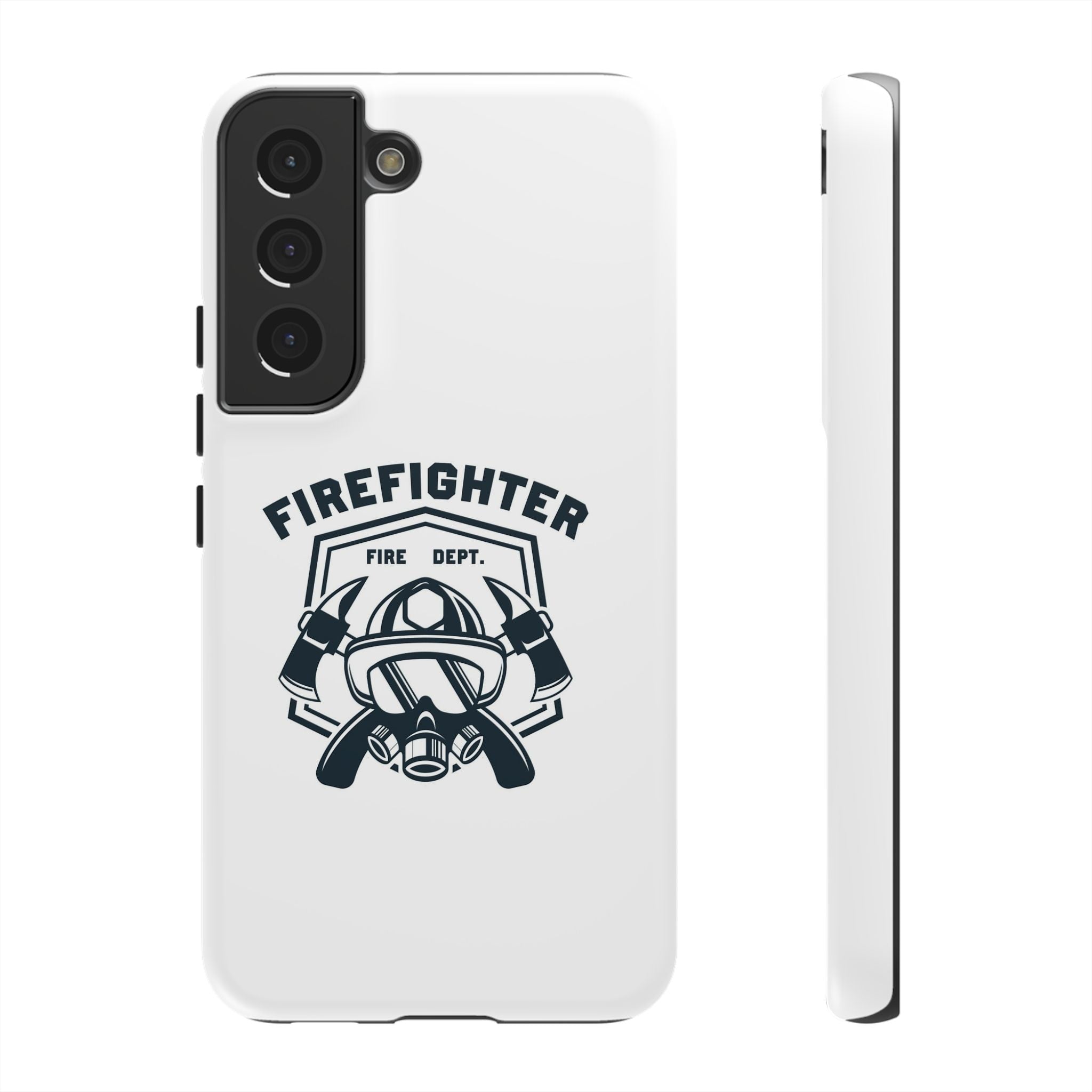 Firefighter Tough Phone Case — Fire Dept Helmet & Axes Protective Cover