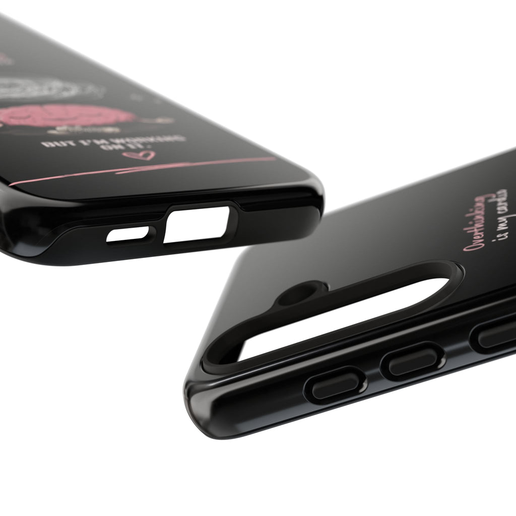 Phone Case — "Overthinking Is My Cardio" Cute Meditating Brain Protective Case