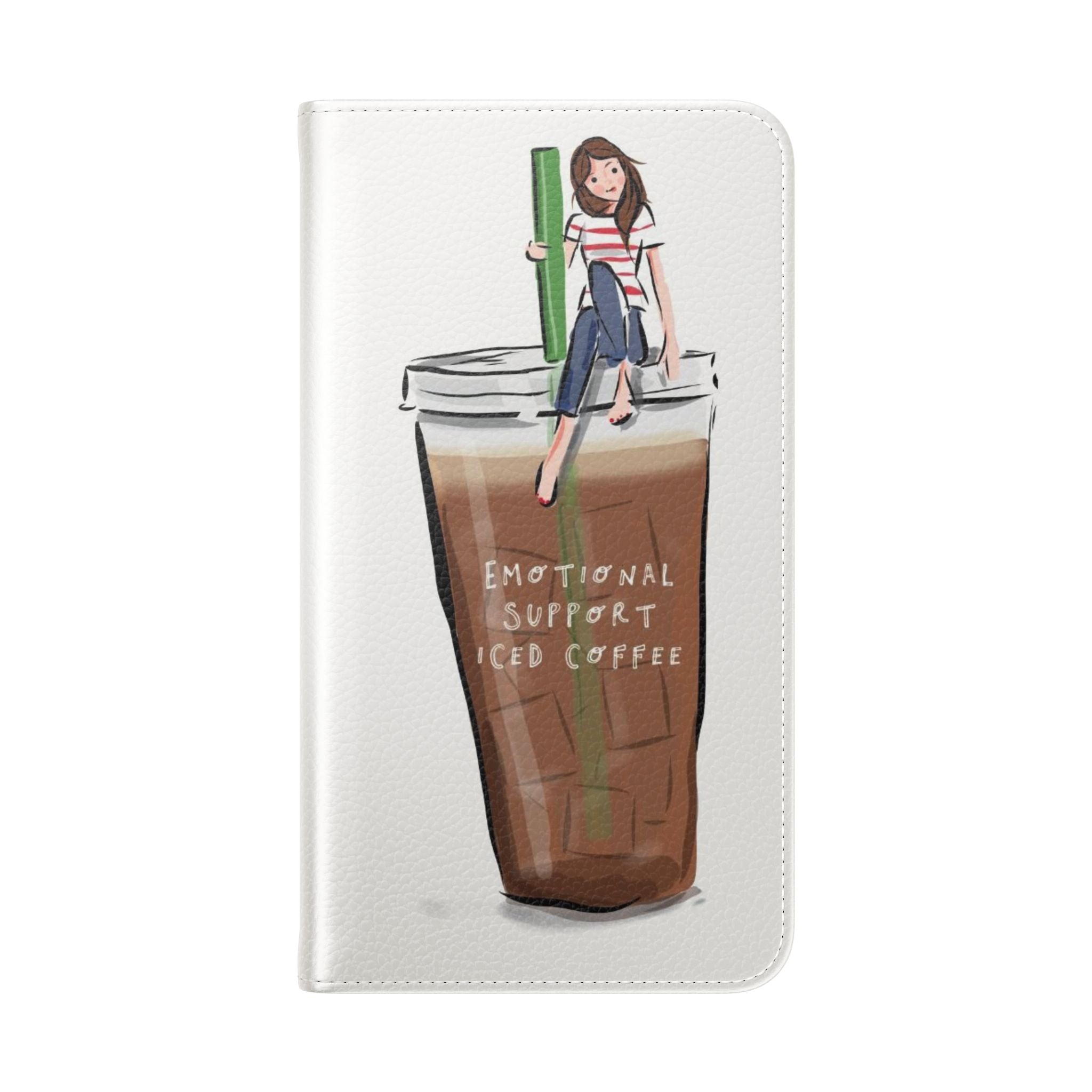 Flip Case — "Emotional Support Iced Coffee" Phone Wallet Case