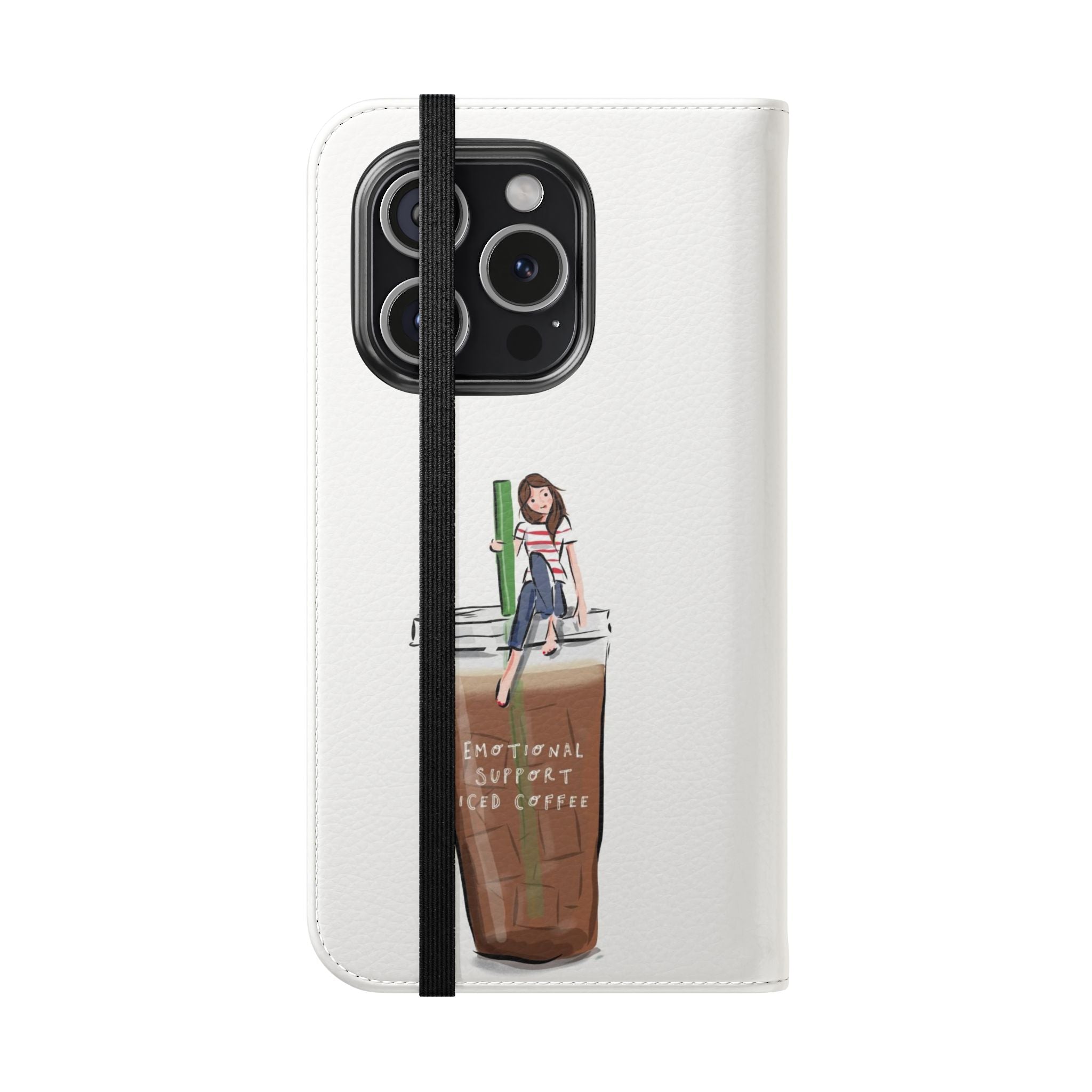 Flip Case — "Emotional Support Iced Coffee" Phone Wallet Case