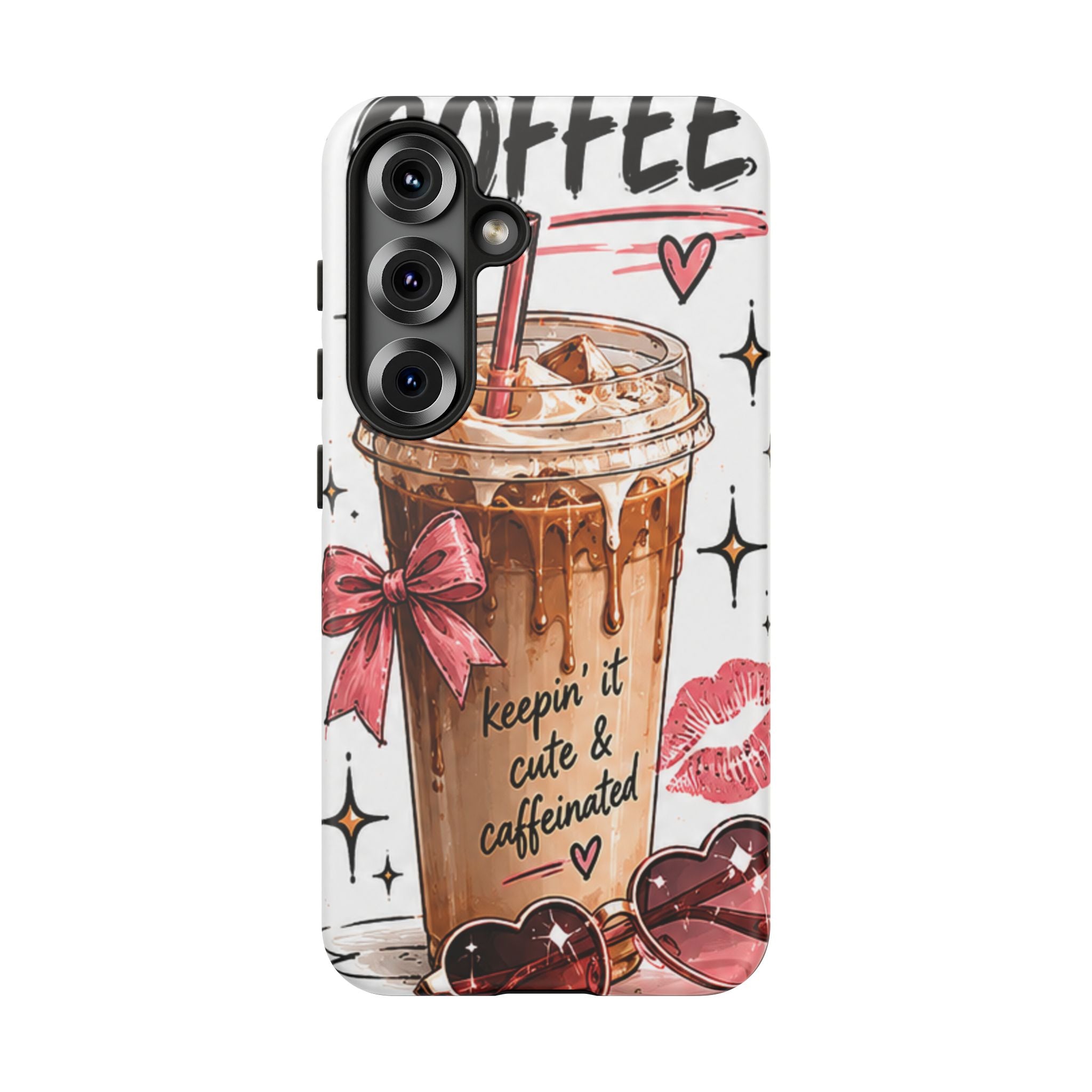 Phone Case — "Keepin' It Cute & Caffeinated" Iced Coffee Design