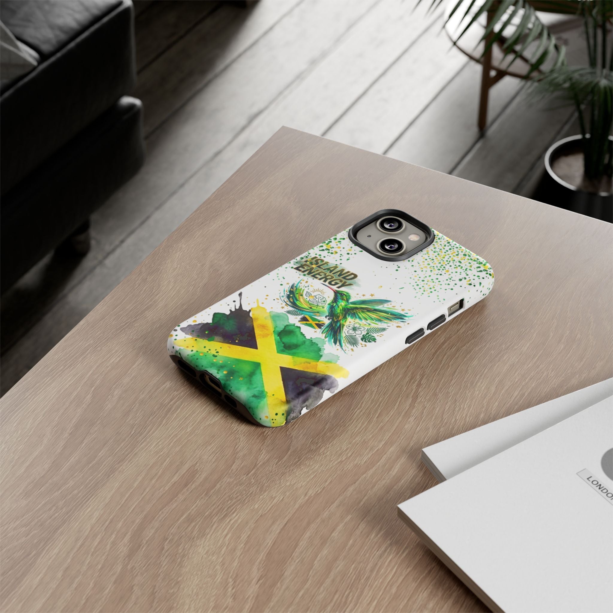 Island Energy Tough Phone Case — Colorful Hummingbird & Tropical Sunset Protective Cover