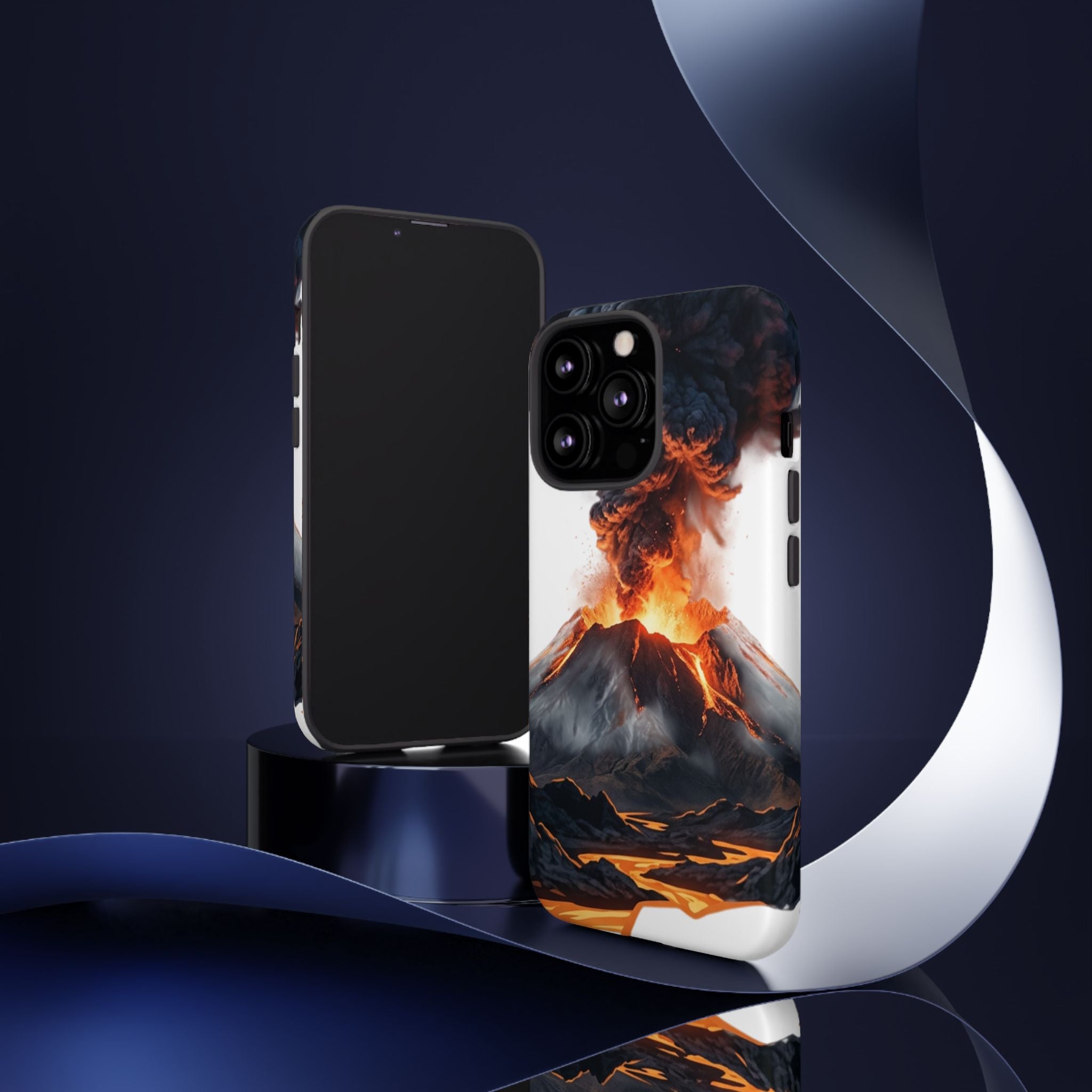 Volcano Eruption Tough Phone Case — Fiery Lava Protective Cover