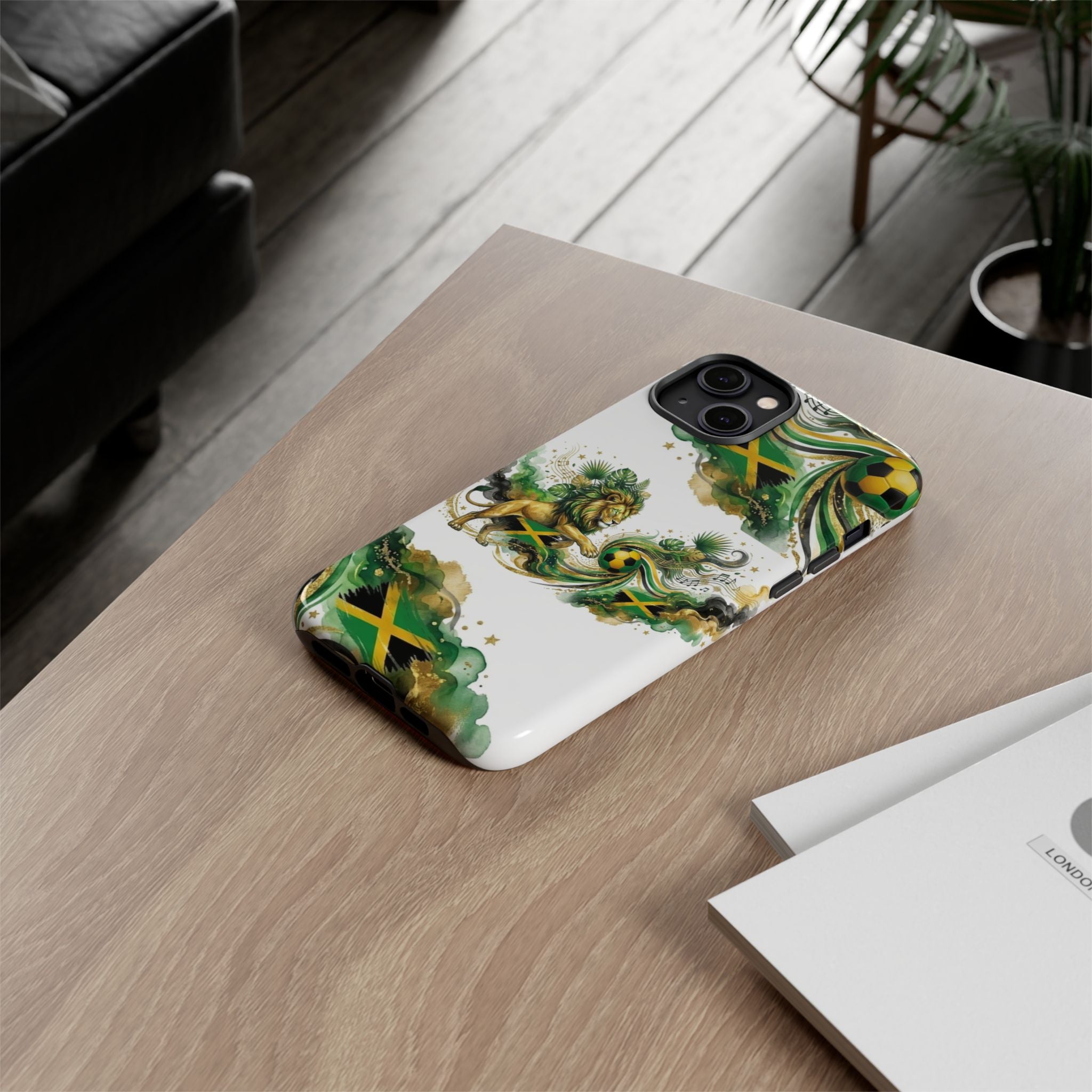 Jamaica Lion Phone Case — Jamaican Flag Rasta Protective Tough Case