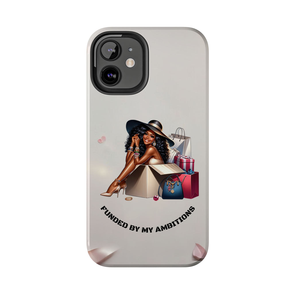 Chic Shopper Tough Phone Case — Stylish Black Woman with Shopping Bags
