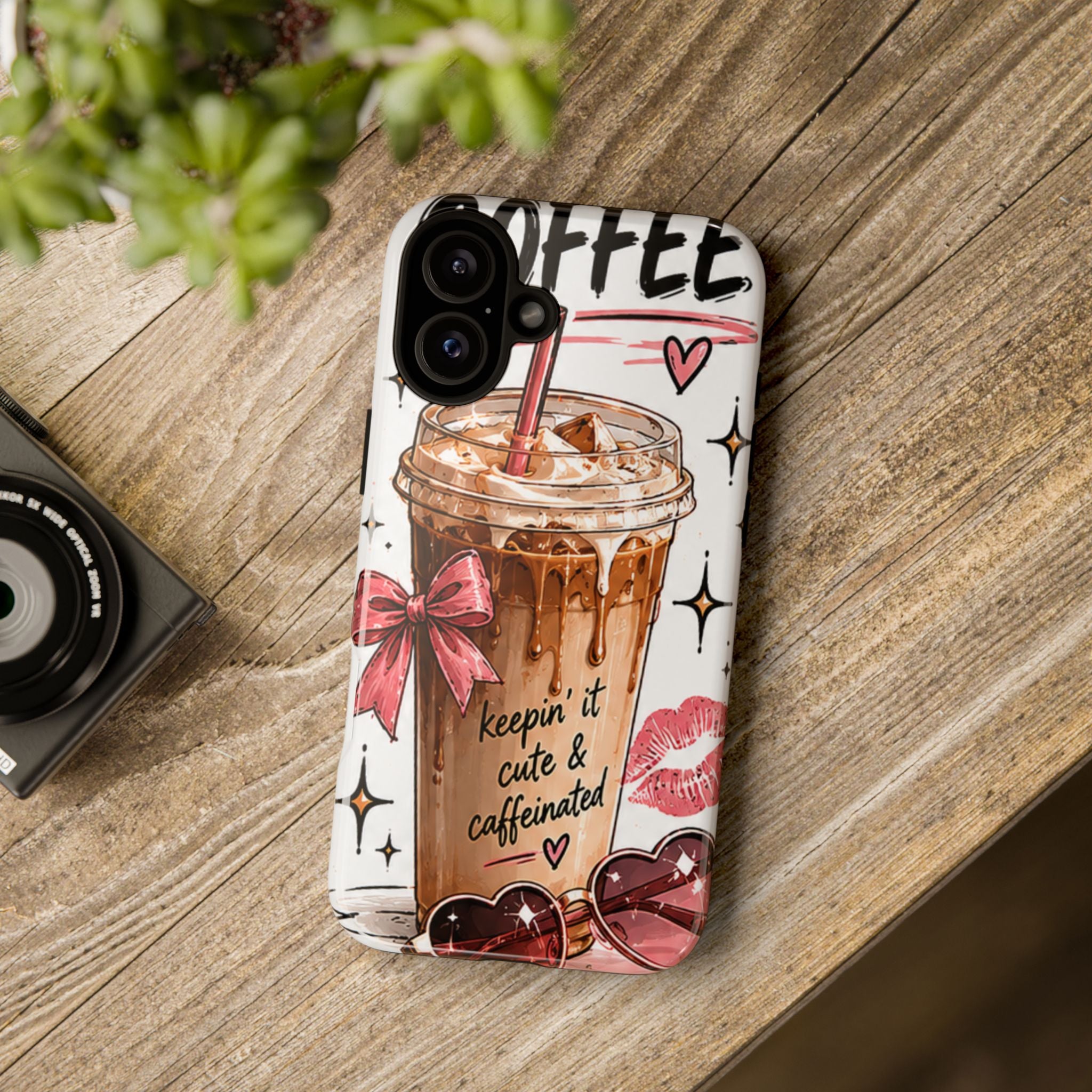 Phone Case — "Keepin' It Cute & Caffeinated" Iced Coffee Design