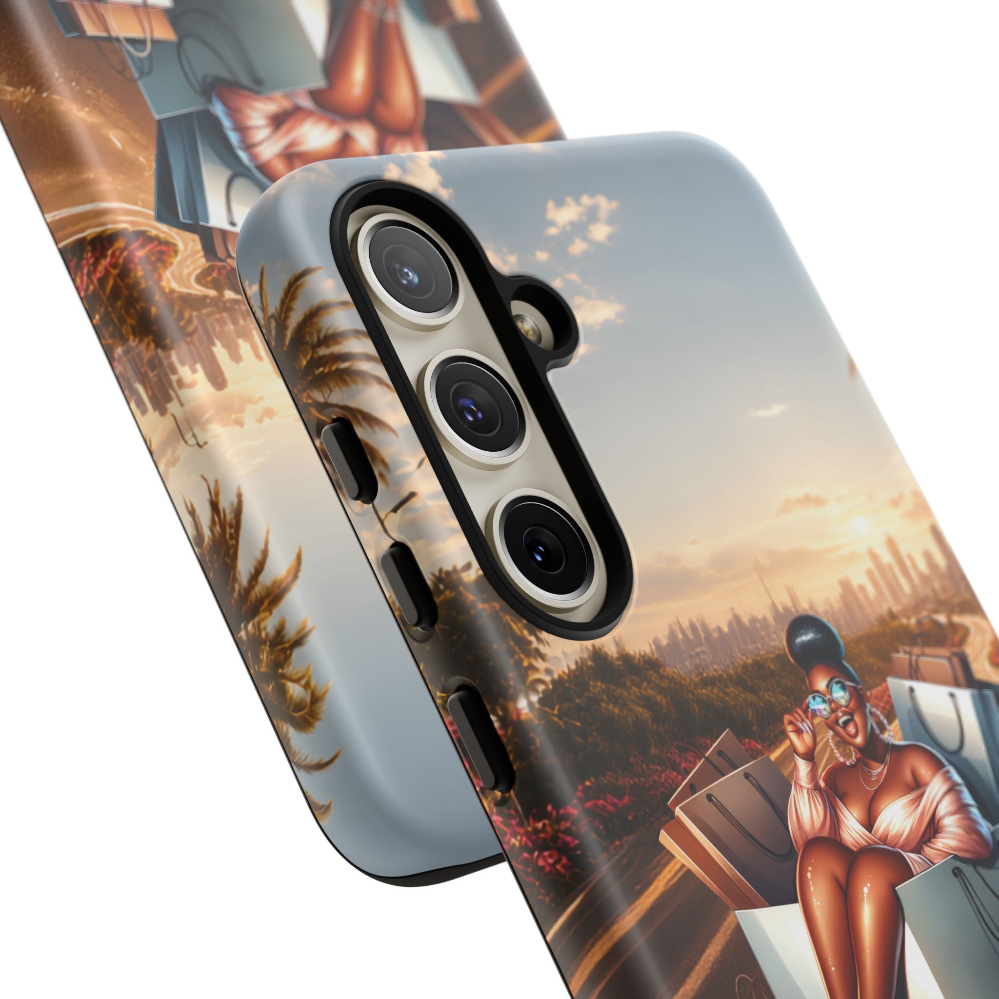 Phone Case — Chic Shopper Illustration on Cloud Background