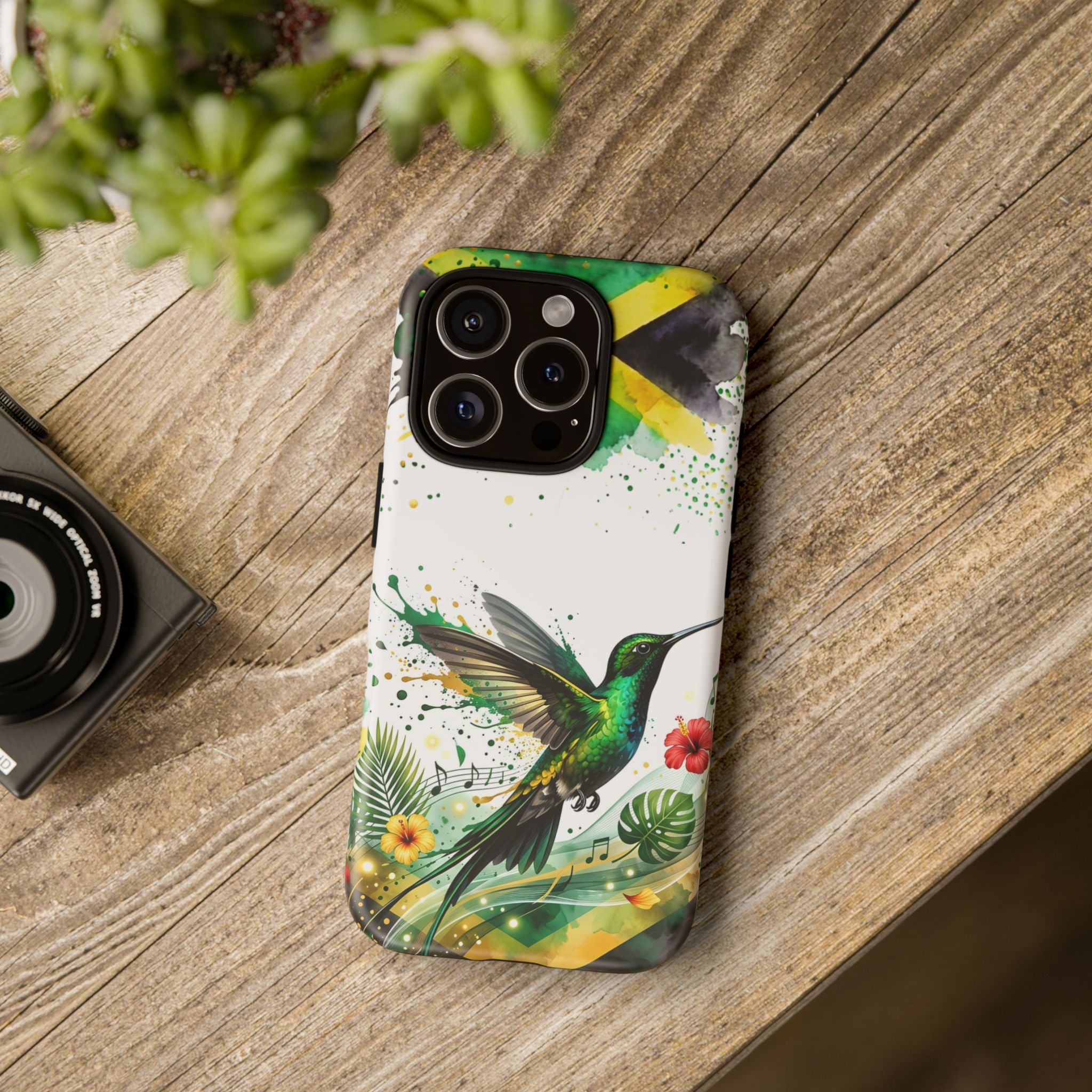 Hummingbird Jamaica Tough Phone Case – Tropical Floral Protective Cover