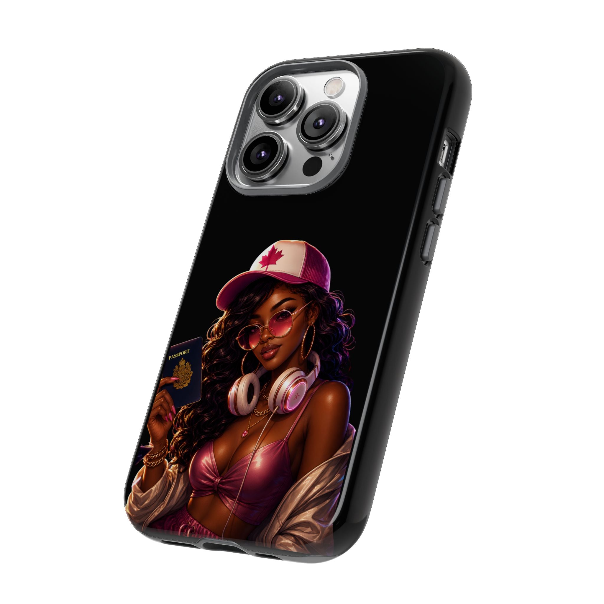 Phone Case — Stylish Urban Woman Design with Maple Cap