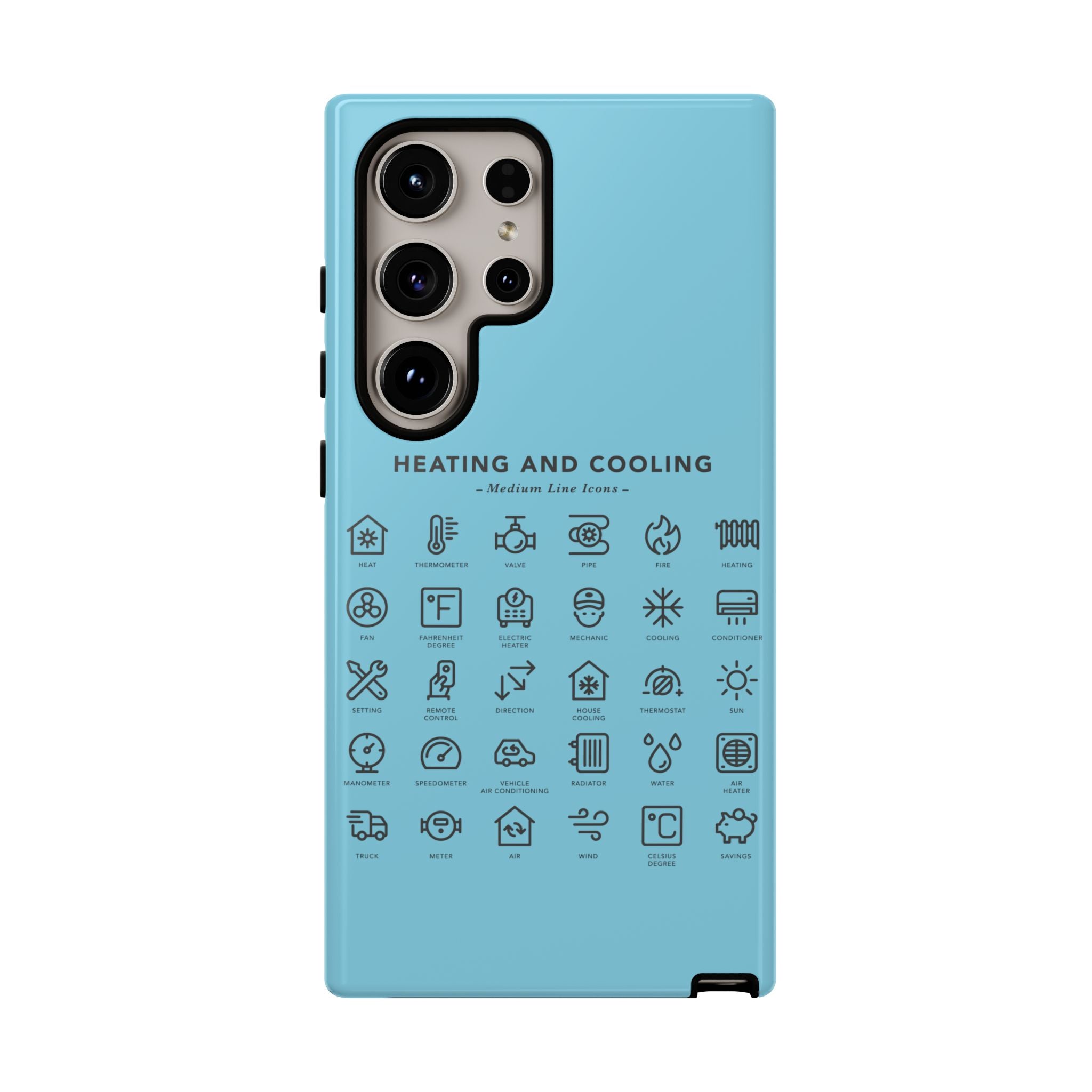 Heating and Cooling Icons Phone Case – HVAC Technician Protective Phone Cover