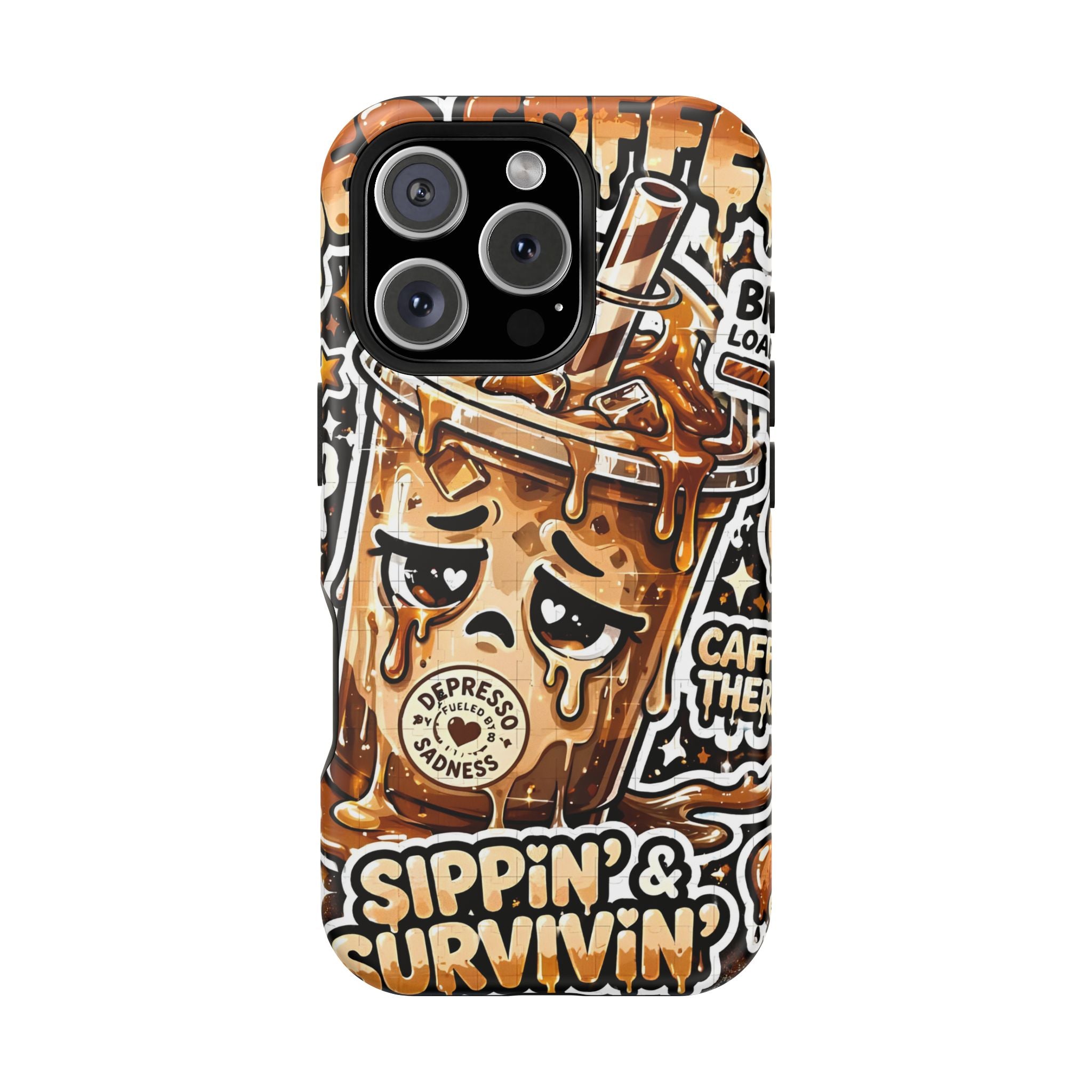 Iced Coffee Phone Case — “Sippin' & Survivin'” Magnetic Impact-Resistant Case