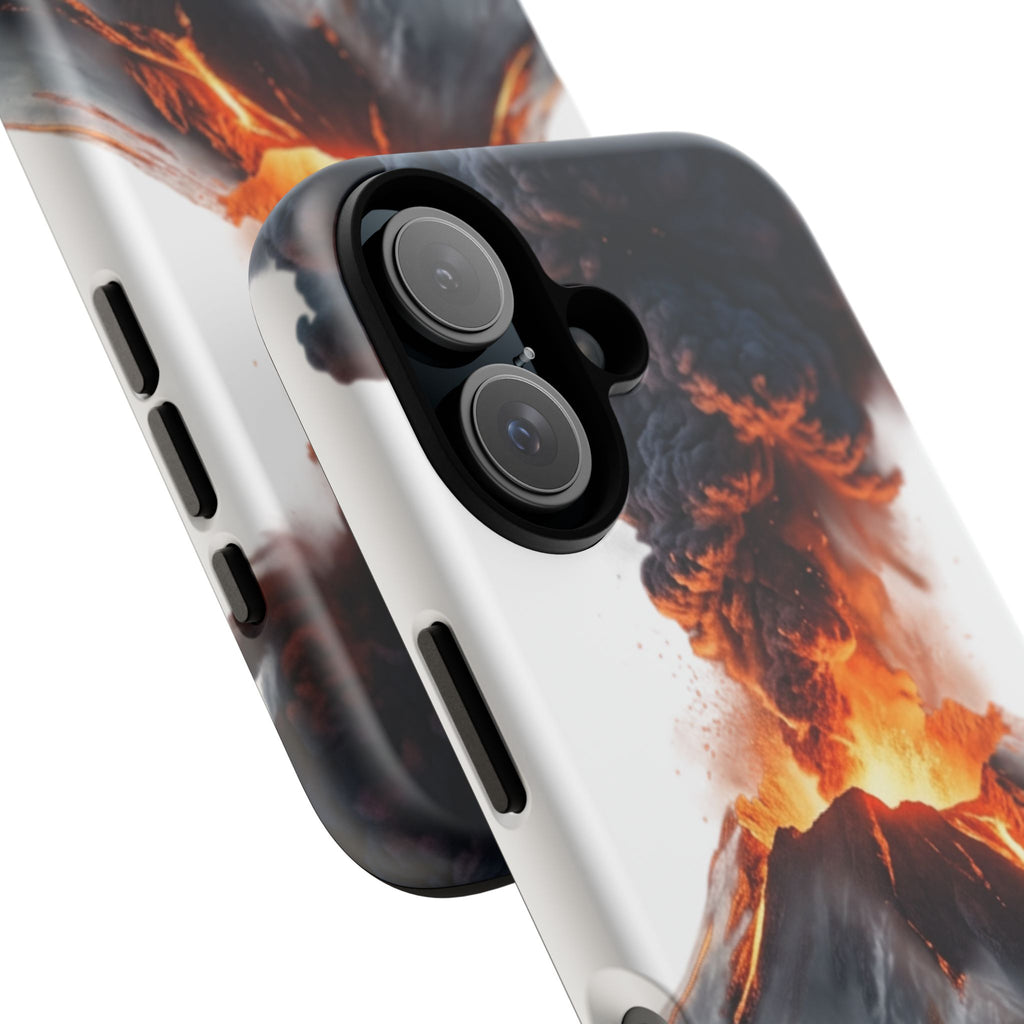 Volcano Eruption Tough Phone Case — Fiery Lava Protective Cover