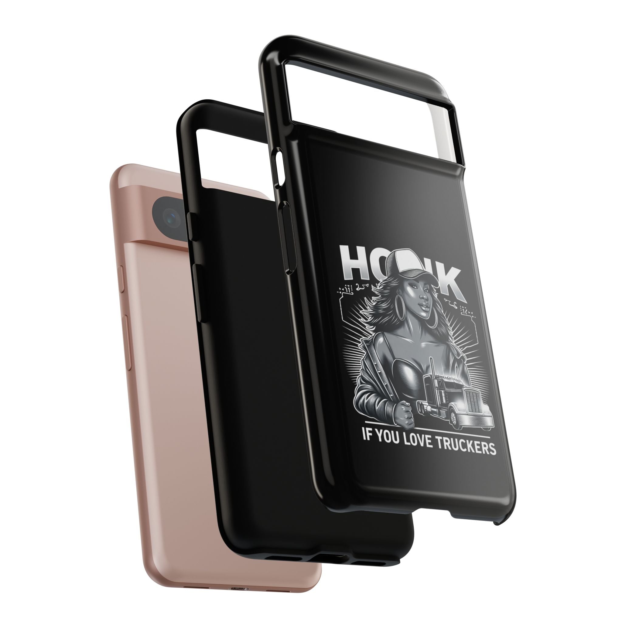 Phone Case — 'Honk' Trucker Girl Retro Semi Truck Protective Case