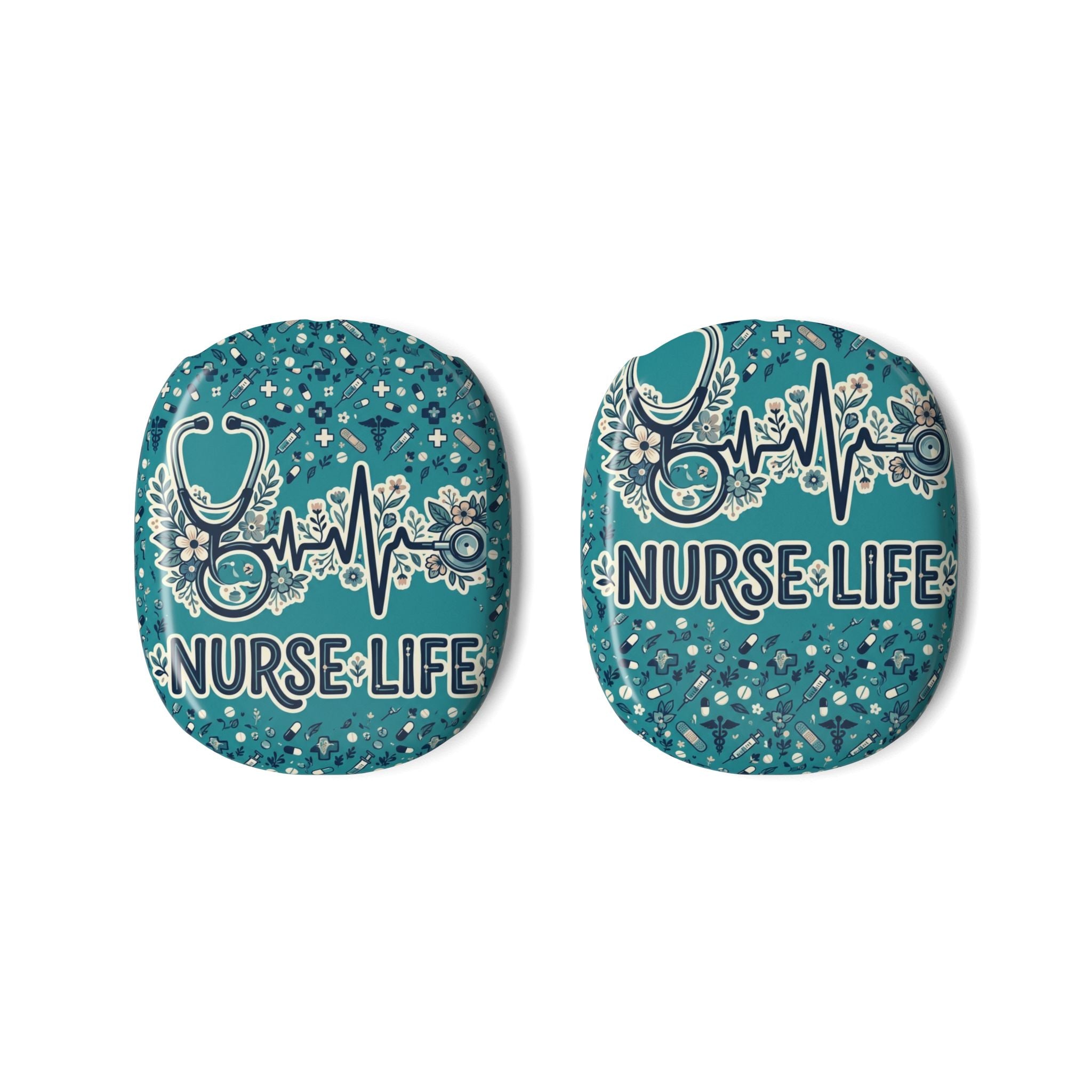 Nurse Life AirPod Max  — Floral Stethoscope Design