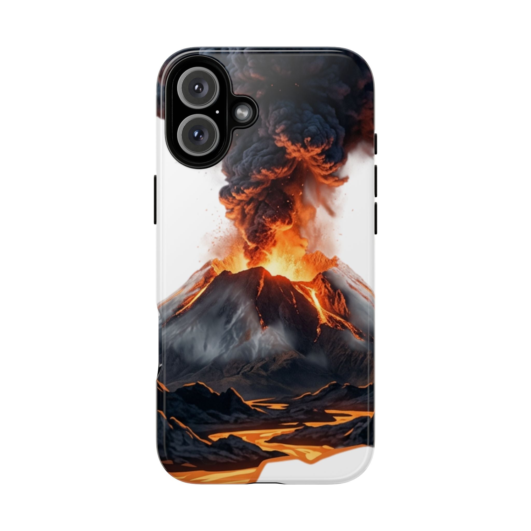Volcano Eruption Tough Phone Case — Fiery Lava Protective Cover