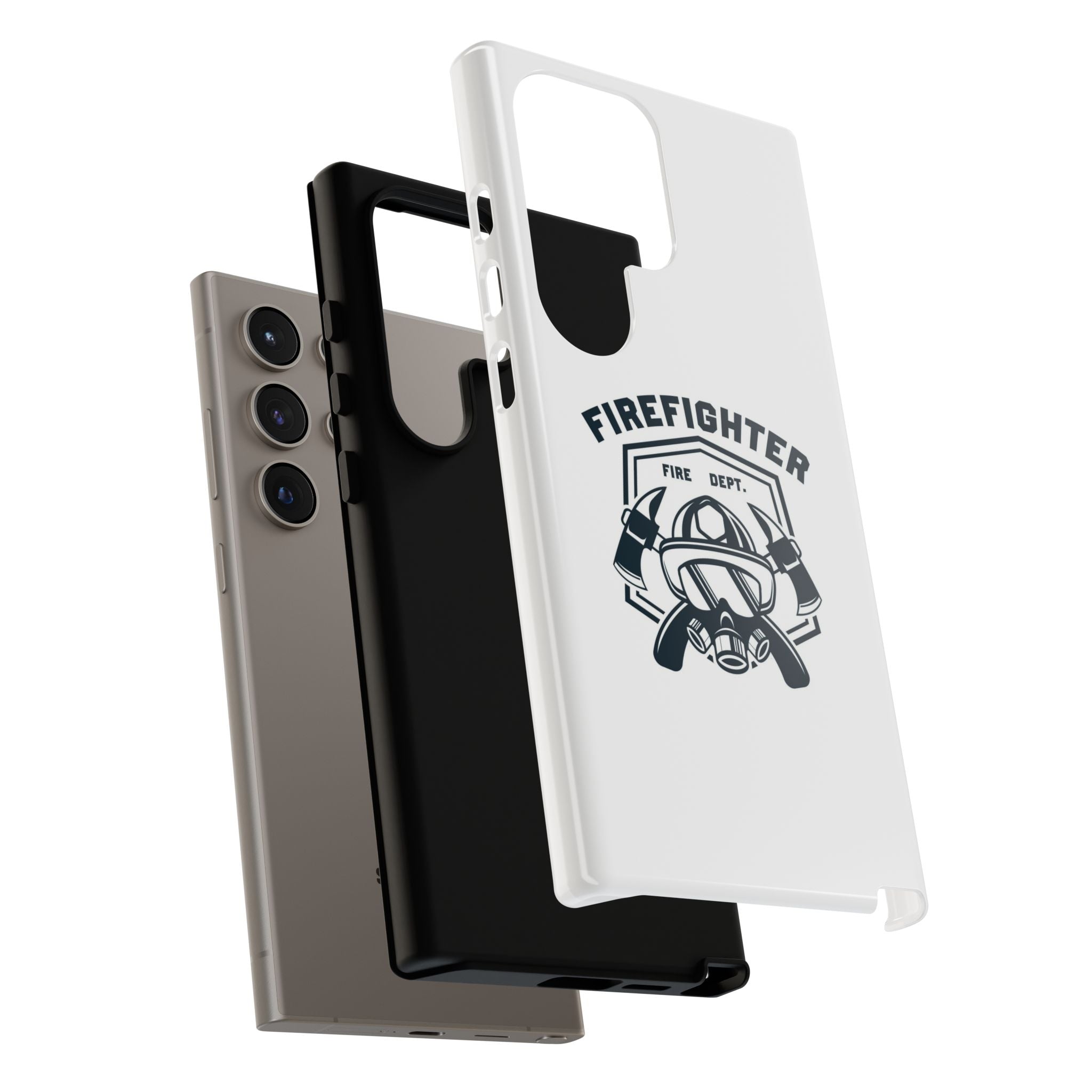 Firefighter Tough Phone Case — Fire Dept Helmet & Axes Protective Cover