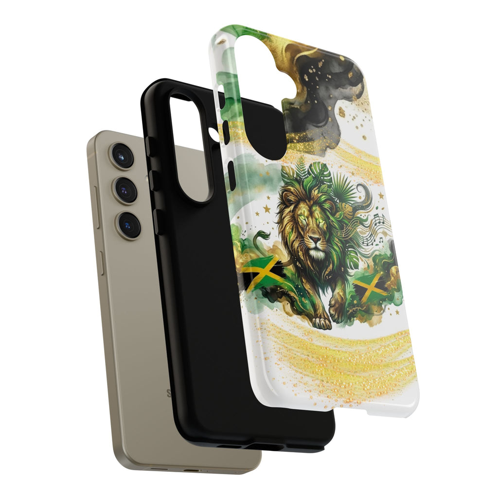 Reggae Lion Phone Case — Jamaican Flag Rasta Art Tough Phone Cover