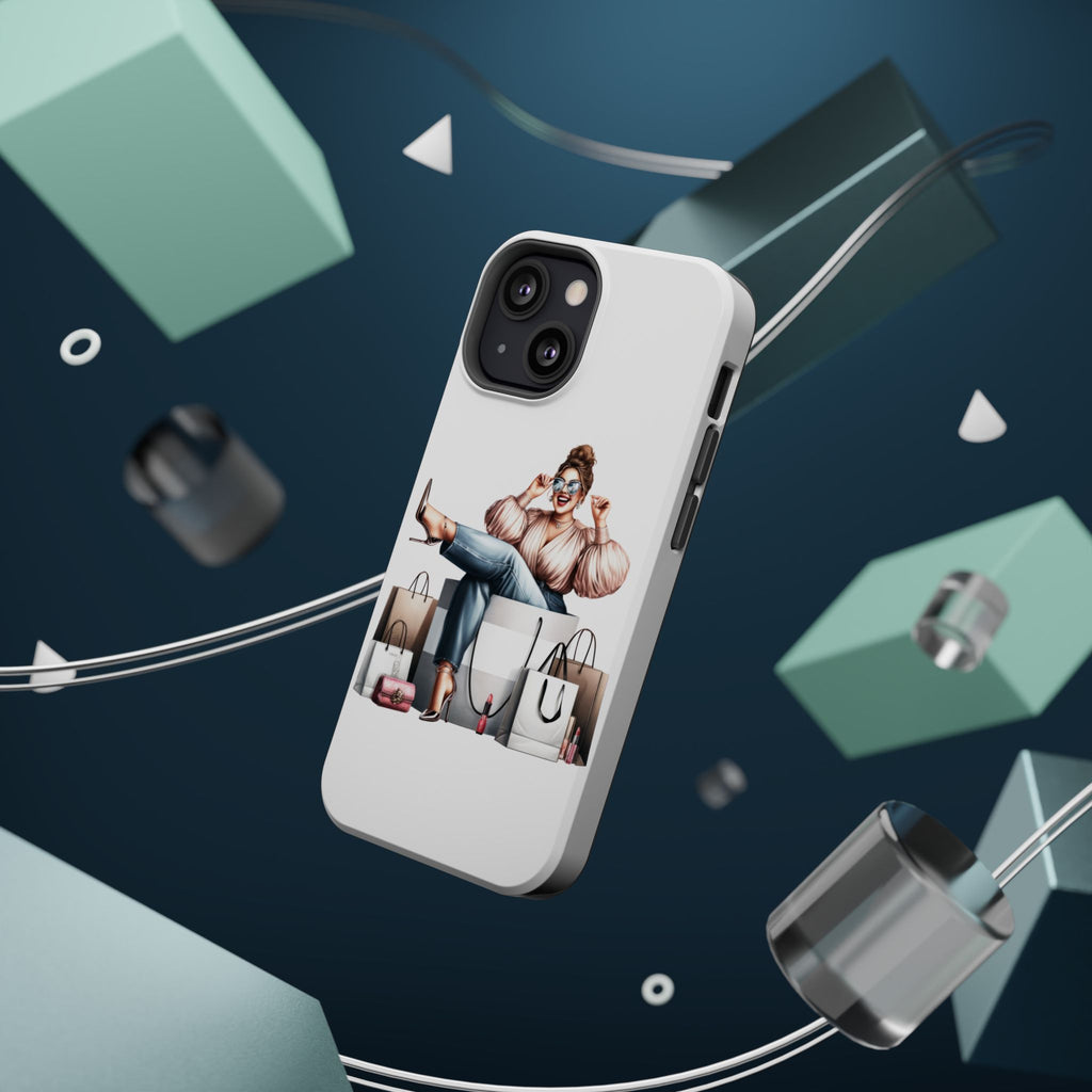 Magnetic Impact-Resistant Case — Luxury Shopper Goddess on Clouds Phone Cover