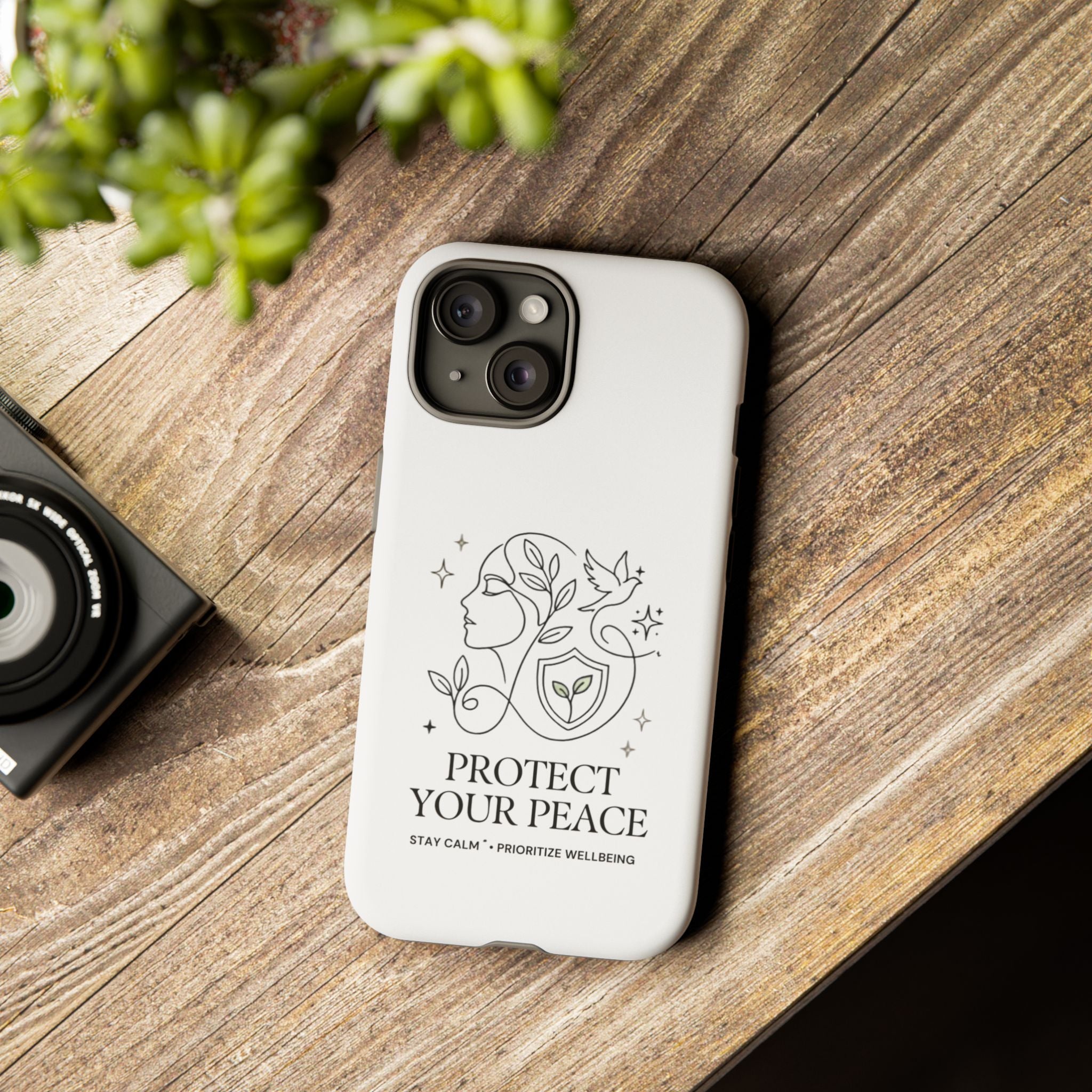 Protect Your Peace Phone Case – Minimalist Wellness iPhone Cover