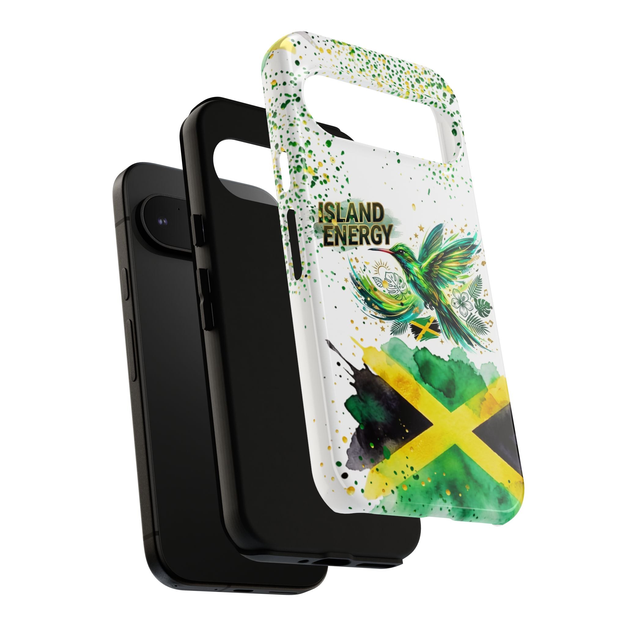 Island Energy Tough Phone Case — Colorful Hummingbird & Tropical Sunset Protective Cover