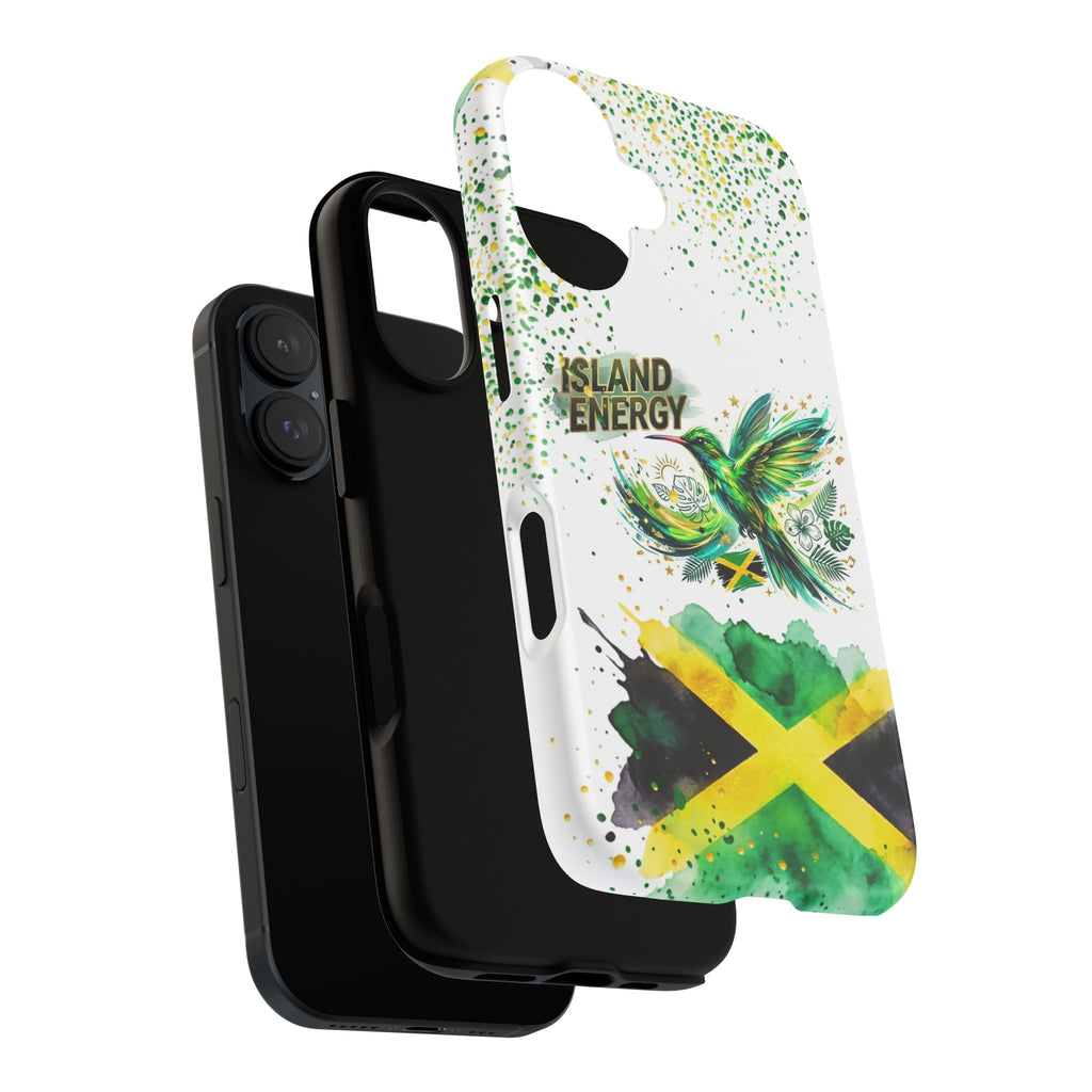 Island Energy Tough Phone Case — Colorful Hummingbird & Tropical Sunset Protective Cover