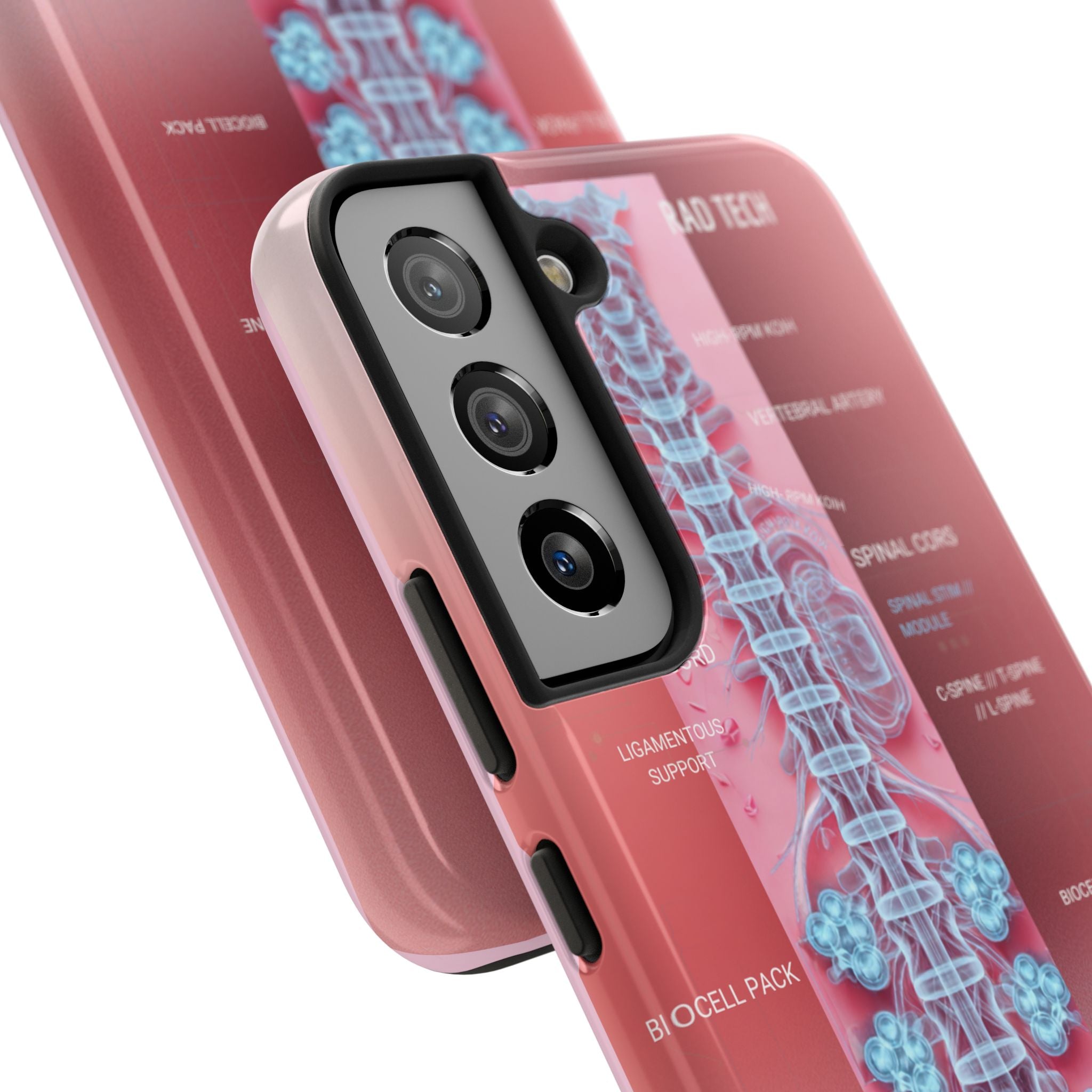 Anatomical Spine Tough Phone Case — Medical X-Ray Design, ‘Spinal Cord’ Labelled