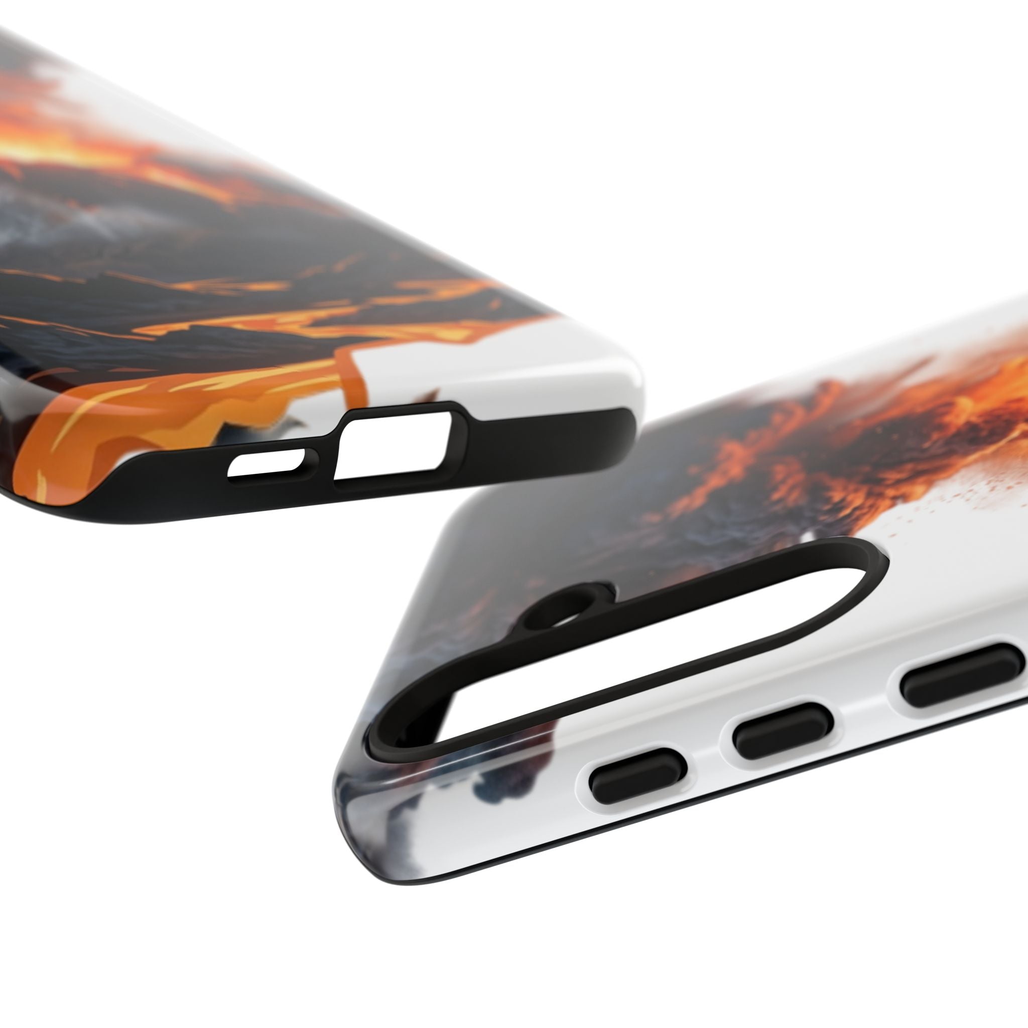 Volcano Eruption Tough Phone Case — Fiery Lava Protective Cover