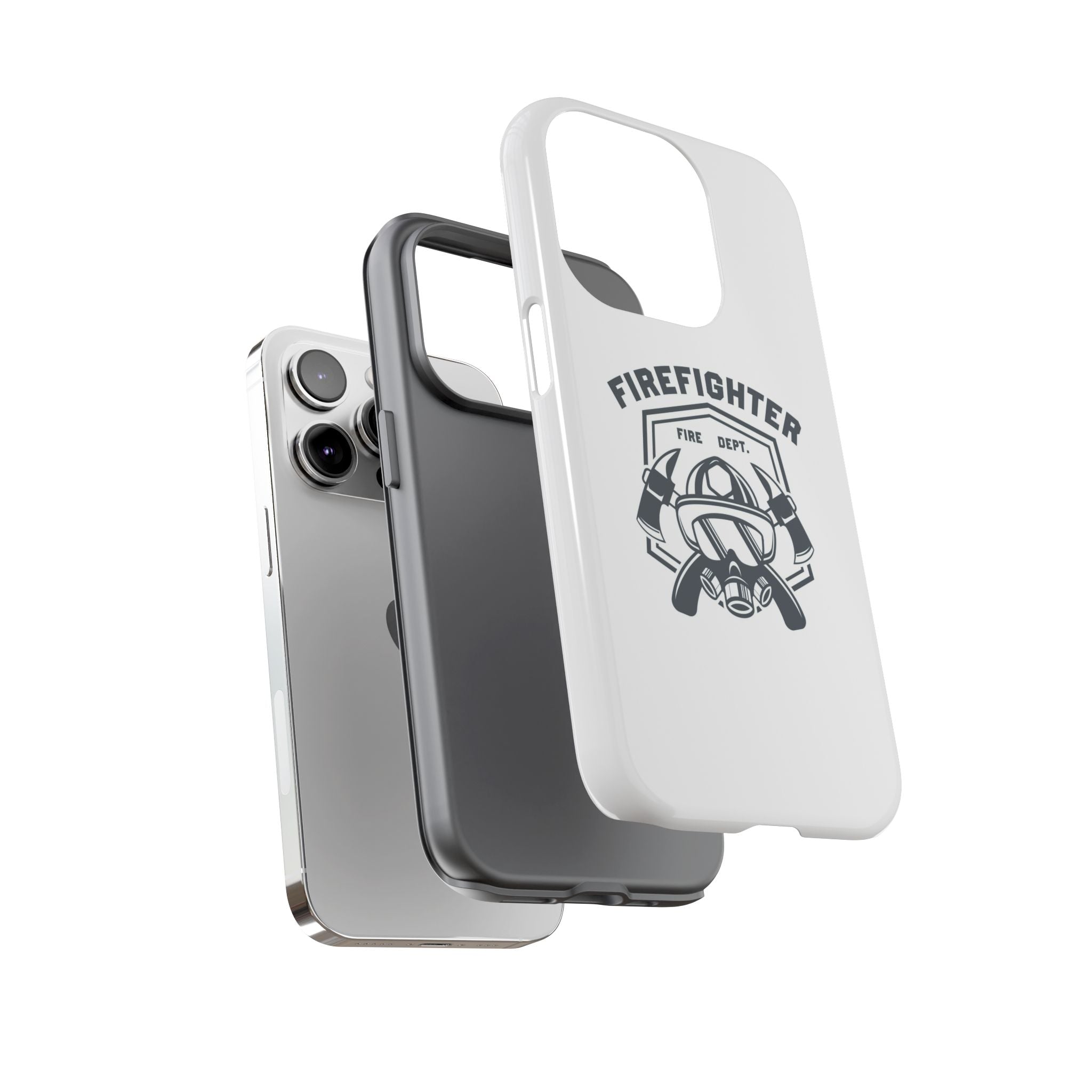 Firefighter Tough Phone Case — Fire Dept Helmet & Axes Protective Cover