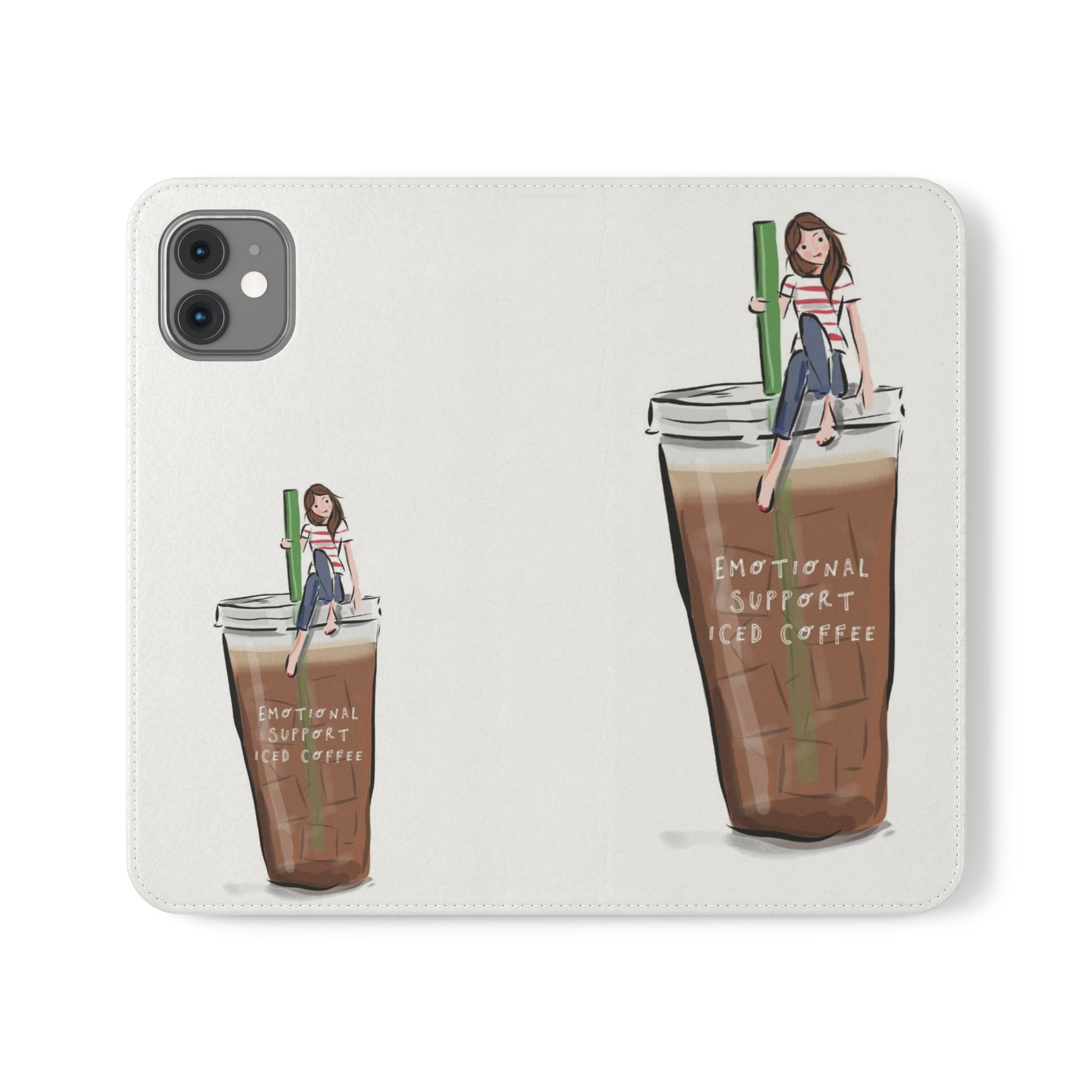 Flip Case — "Emotional Support Iced Coffee" Phone Wallet Case