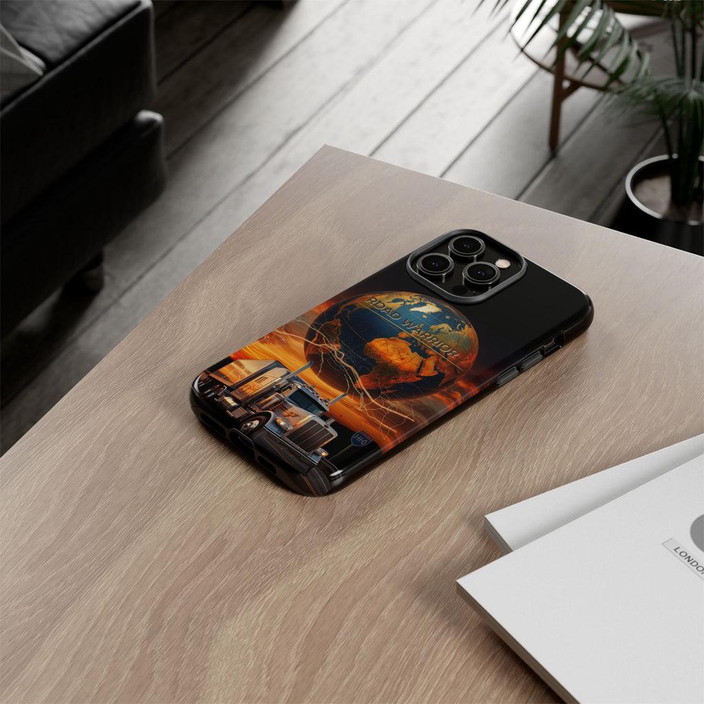 Truck Driver Phone Case — 'Global Road Warrior' Semi Truck Globe Tough Phone Cover