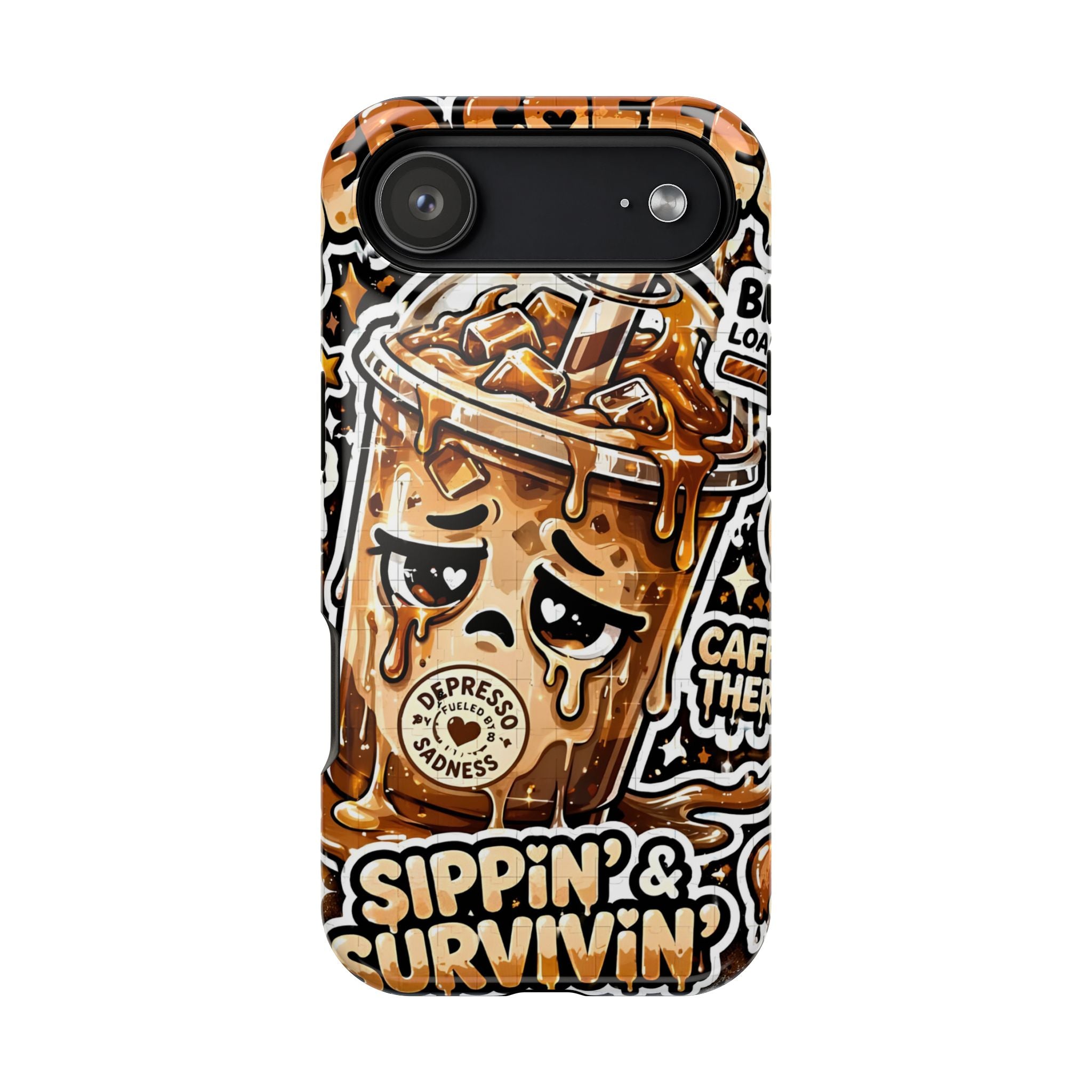 Iced Coffee Phone Case — “Sippin' & Survivin'” Magnetic Impact-Resistant Case