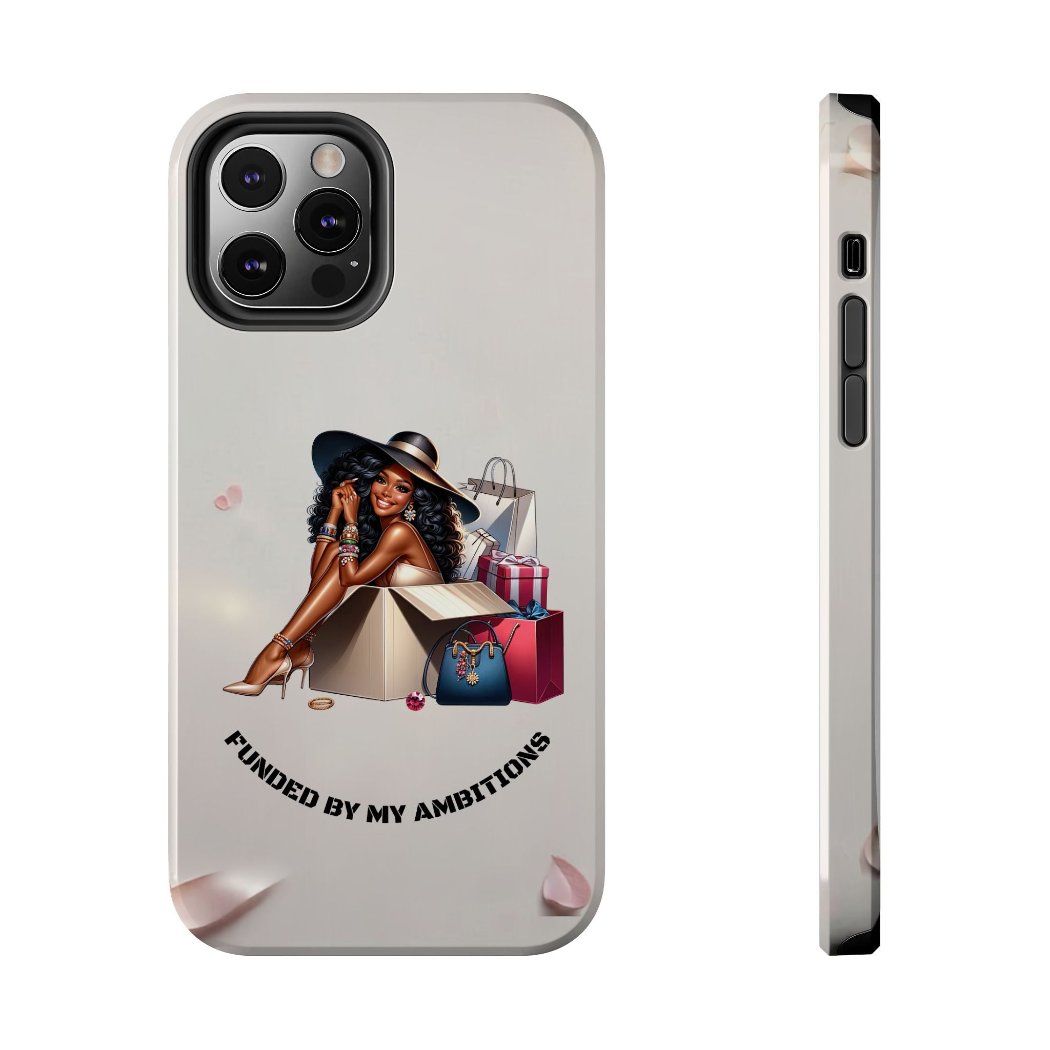 Chic Shopper Tough Phone Case — Stylish Black Woman with Shopping Bags