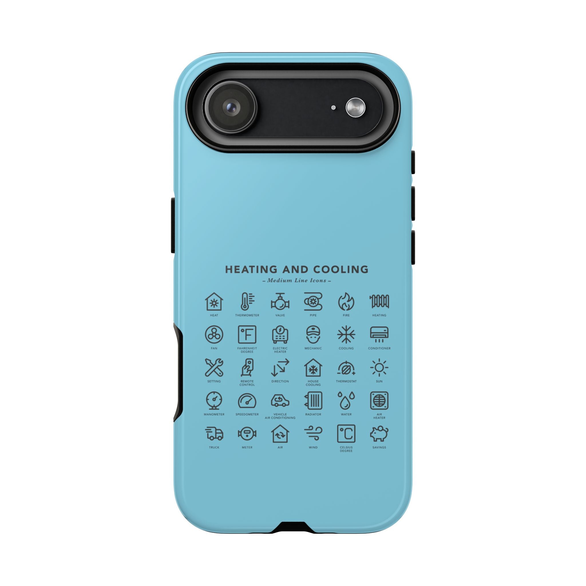 Heating and Cooling Icons Phone Case – HVAC Technician Protective Phone Cover