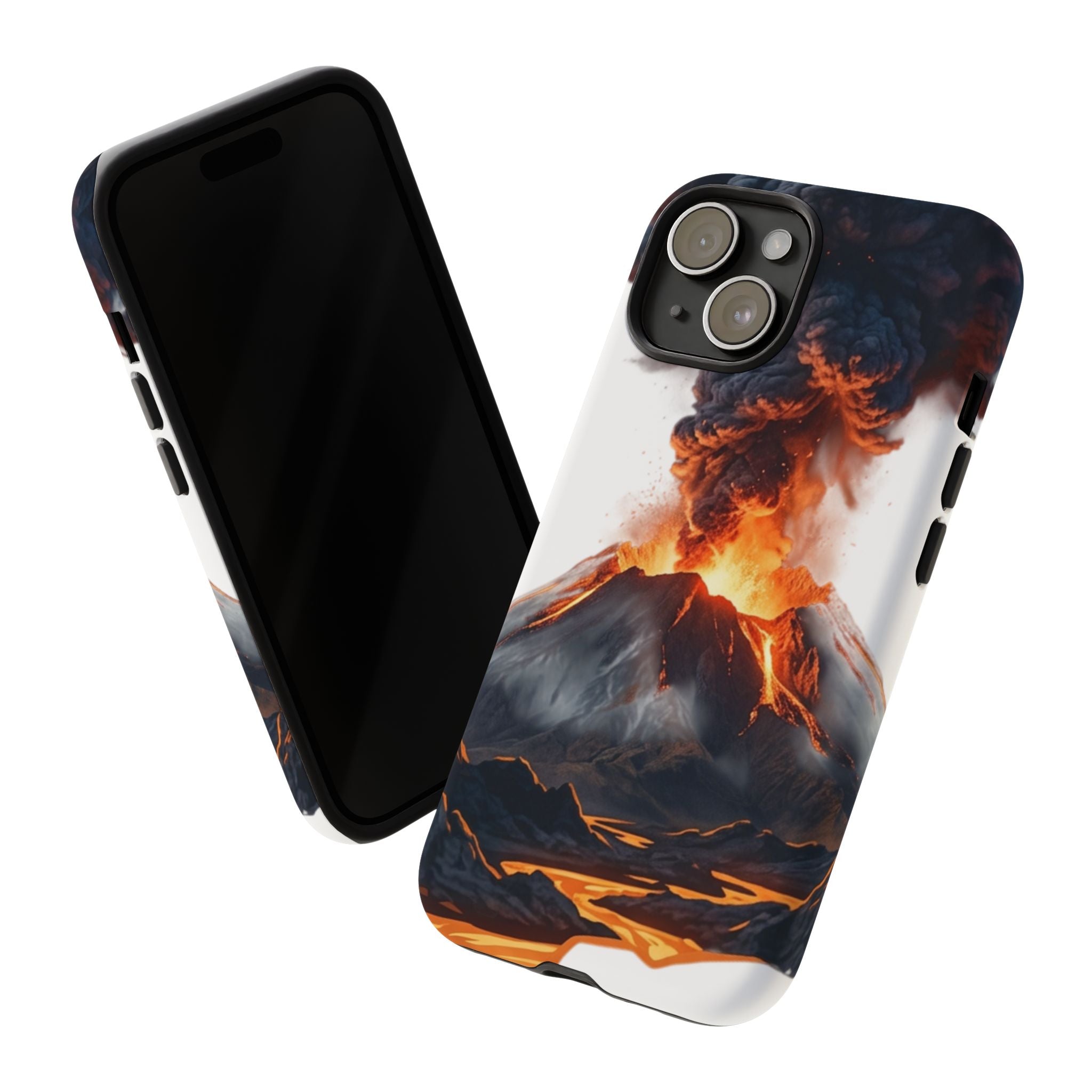 Volcano Eruption Tough Phone Case — Fiery Lava Protective Cover