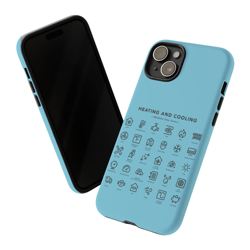 Heating and Cooling Icons Phone Case – HVAC Technician Protective Phone Cover