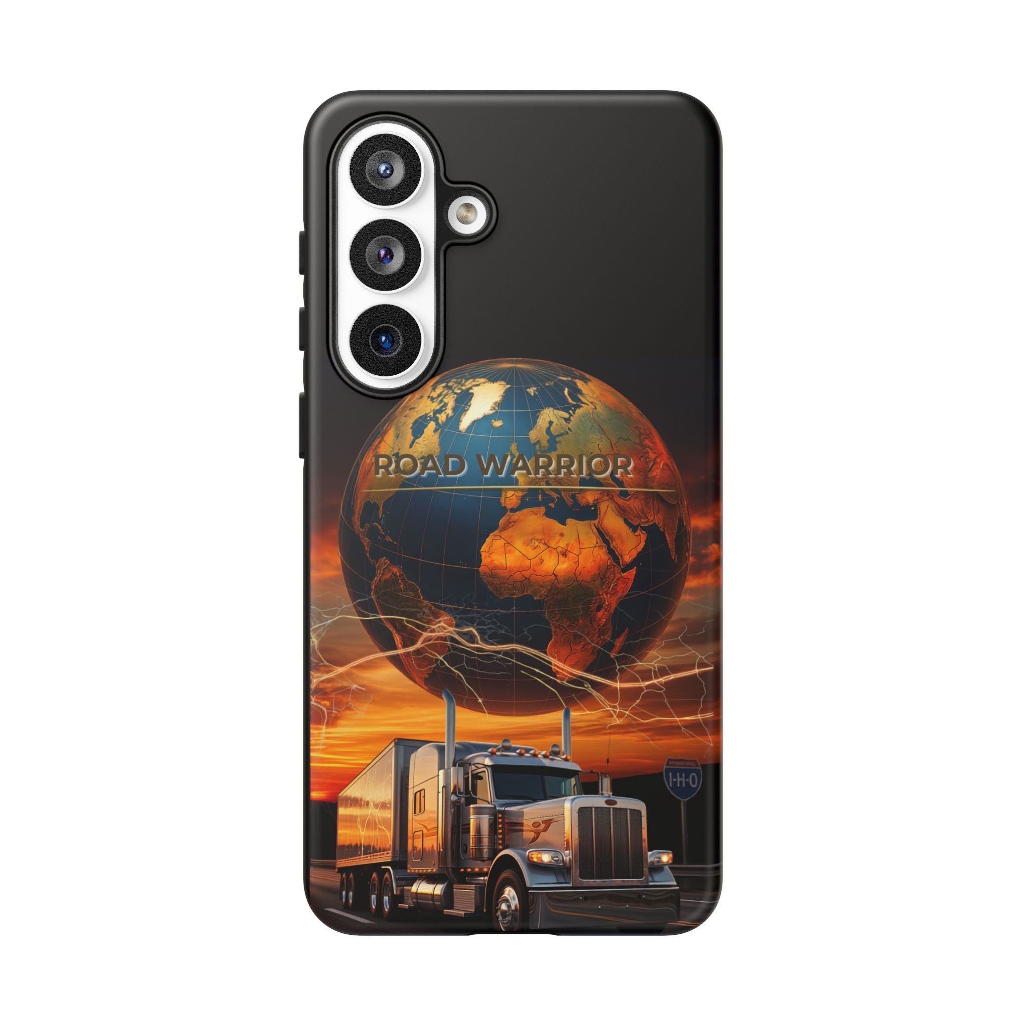 Truck Driver Phone Case — 'Global Road Warrior' Semi Truck Globe Tough Phone Cover