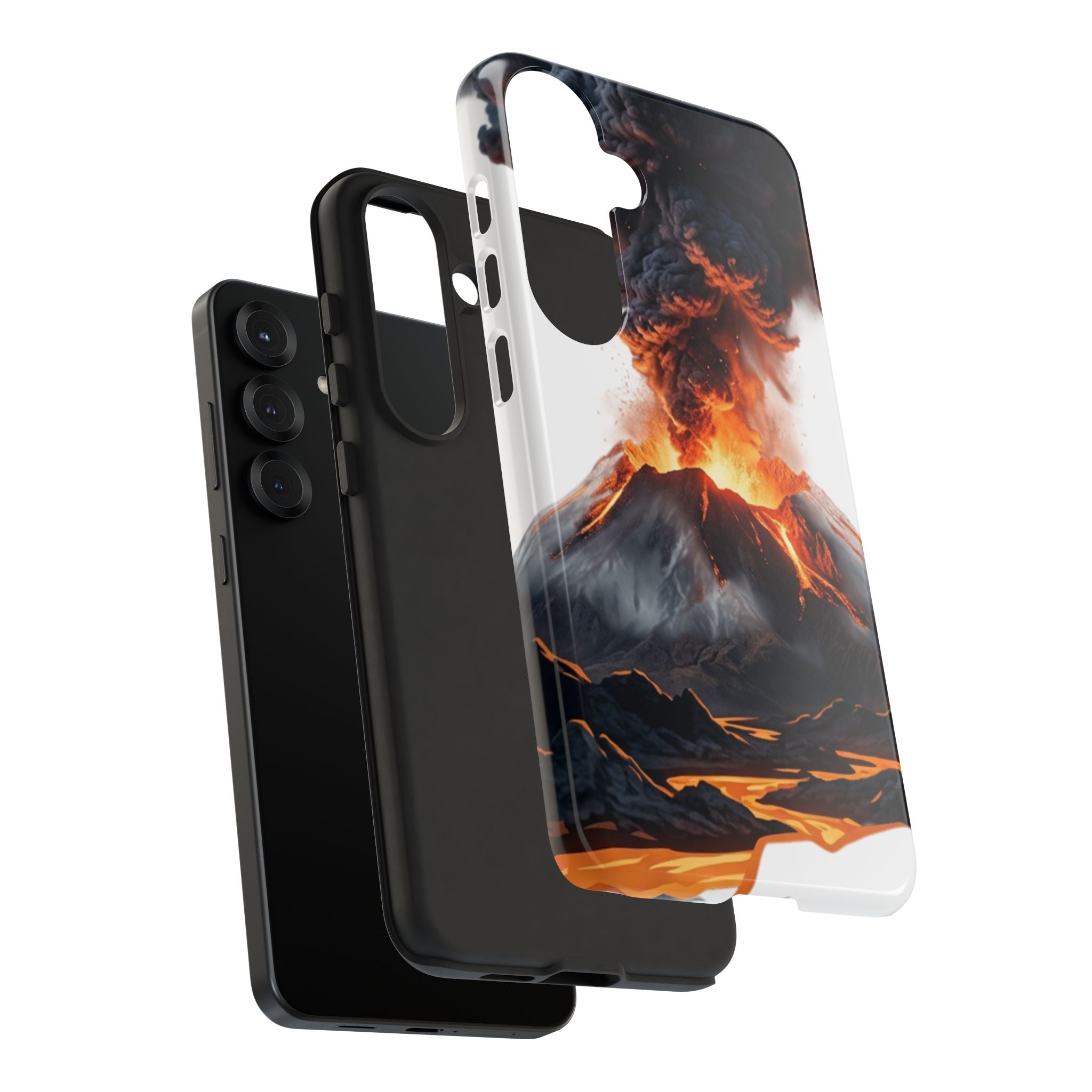 Volcano Eruption Tough Phone Case — Fiery Lava Protective Cover