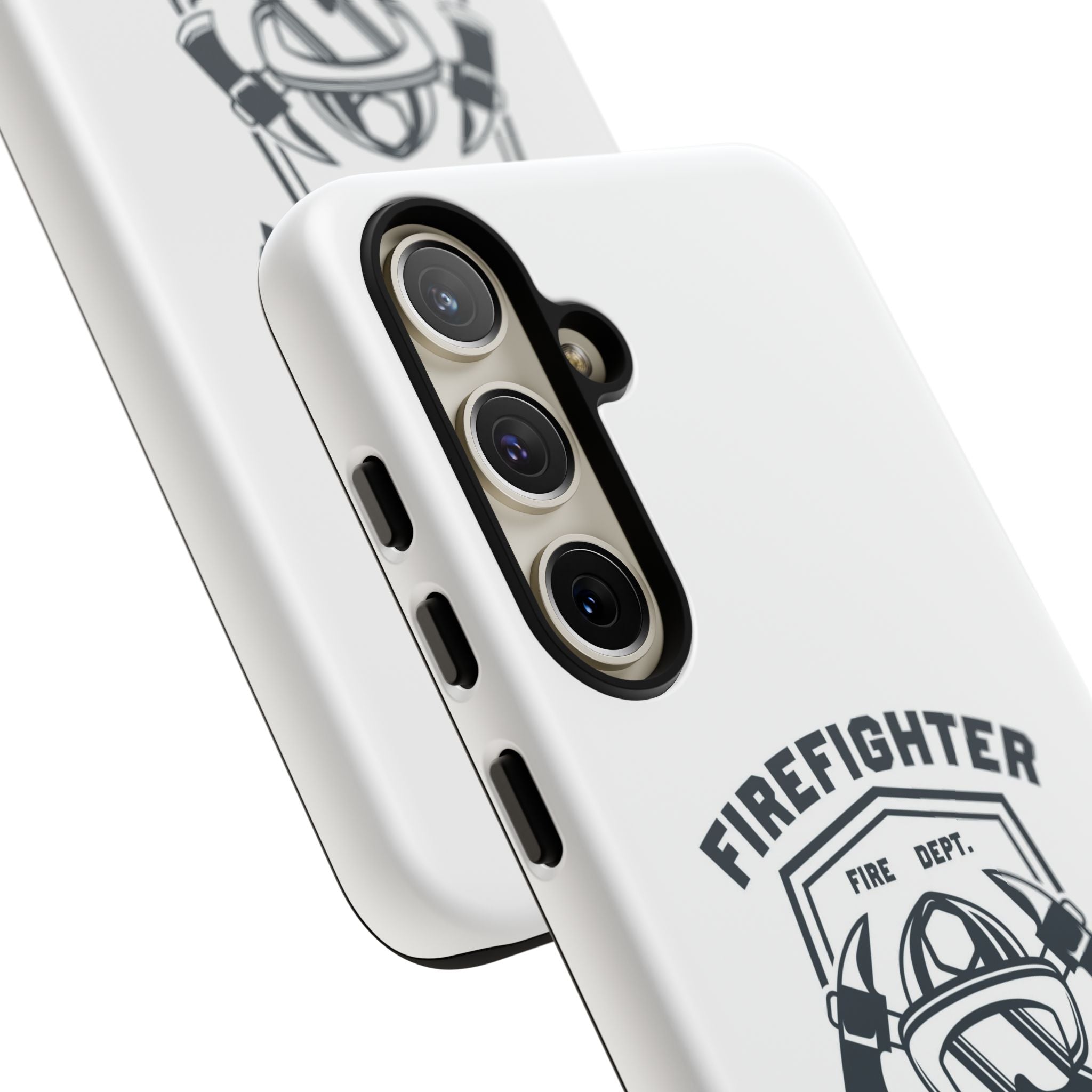 Firefighter Tough Phone Case — Fire Dept Helmet & Axes Protective Cover