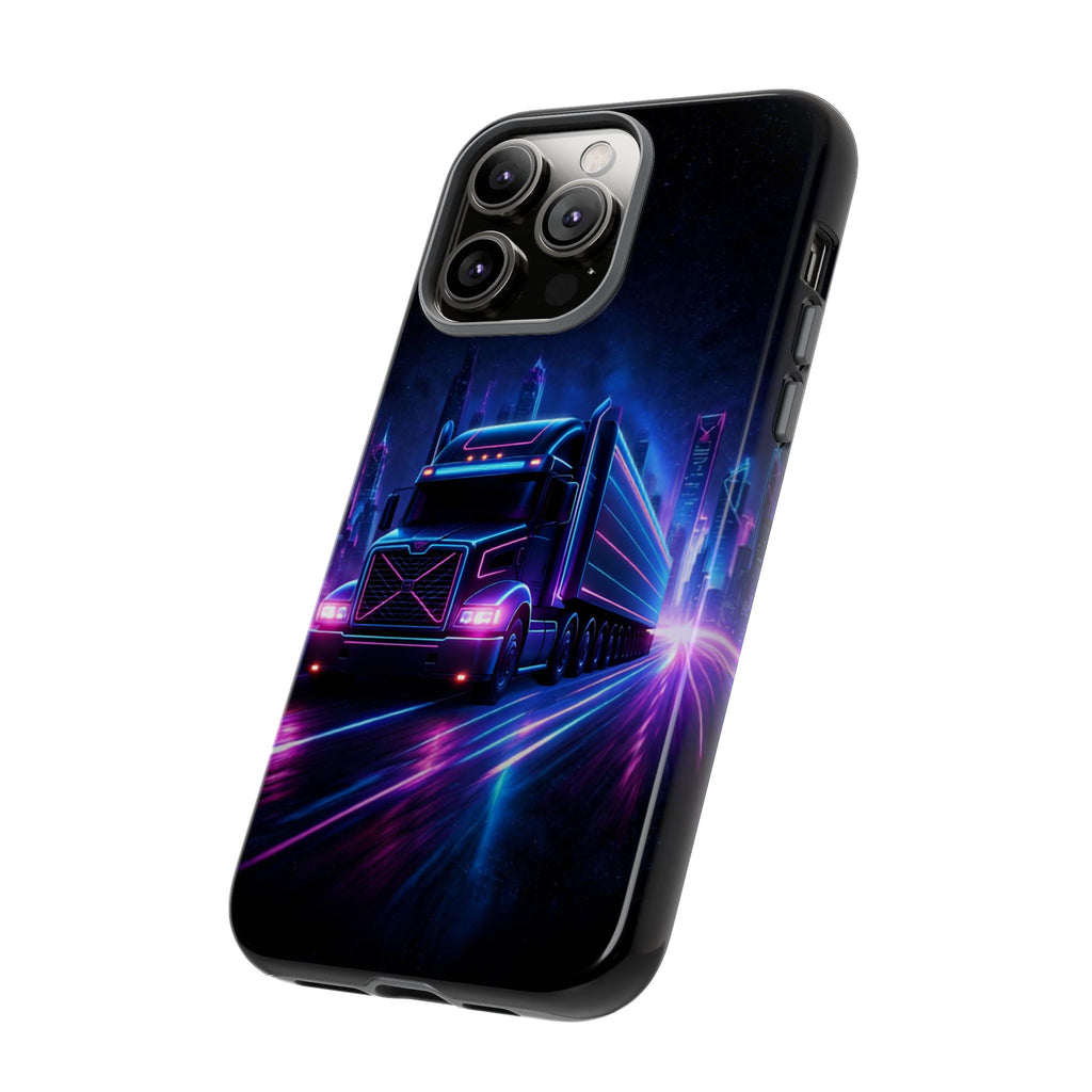 Neon Retro Rig Phone Case — Trucker Semi Truck Nightscape Protective Case
