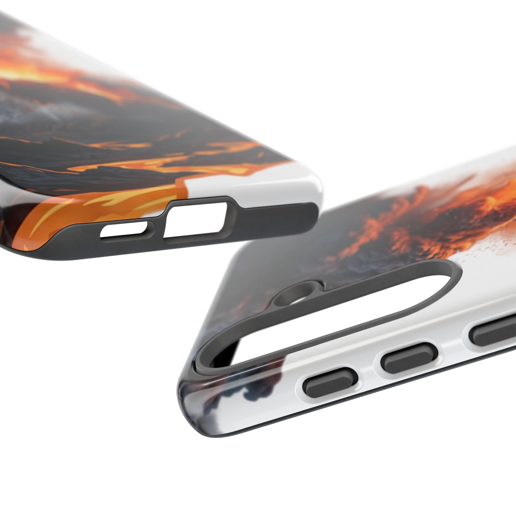 Volcano Eruption Tough Phone Case — Fiery Lava Protective Cover