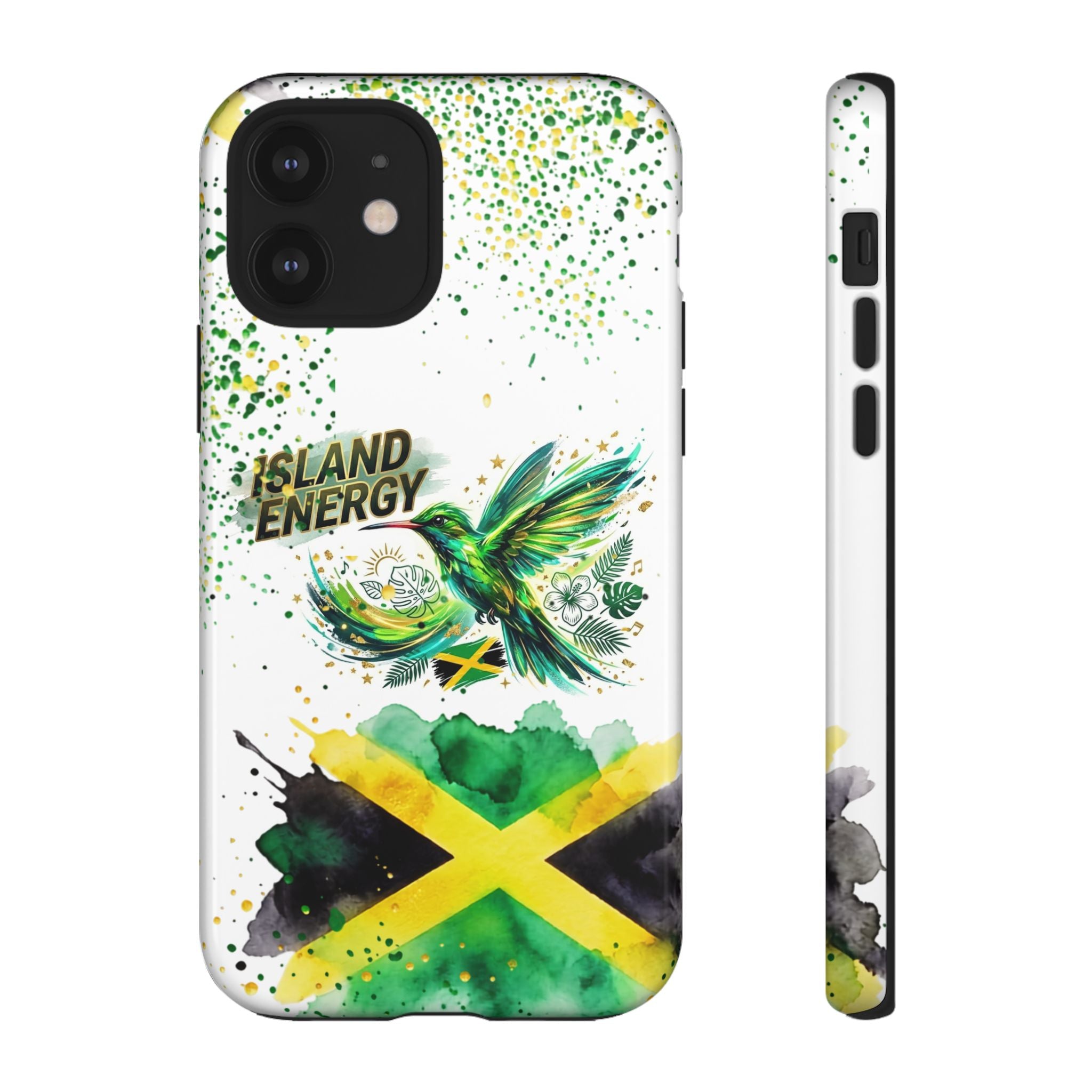 Island Energy Tough Phone Case — Colorful Hummingbird & Tropical Sunset Protective Cover