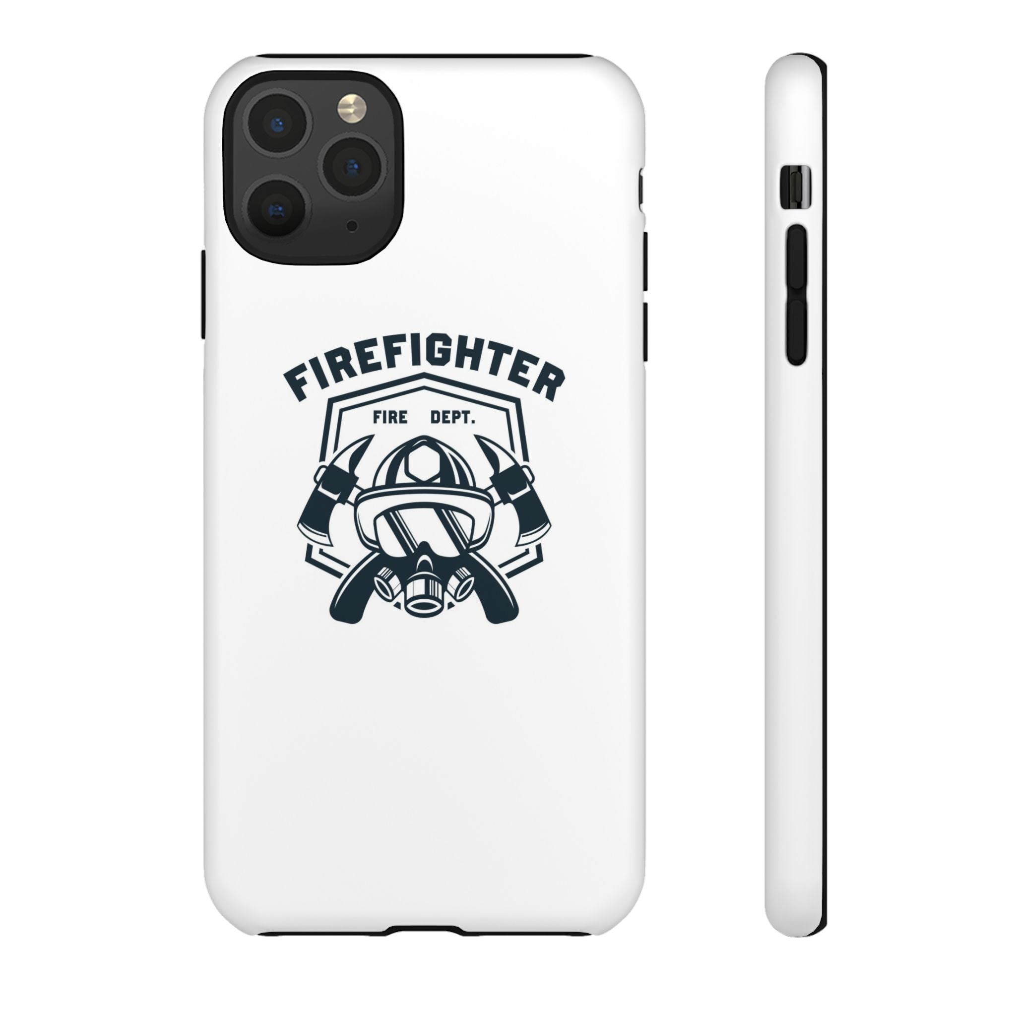 Firefighter Tough Phone Case — Fire Dept Helmet & Axes Protective Cover