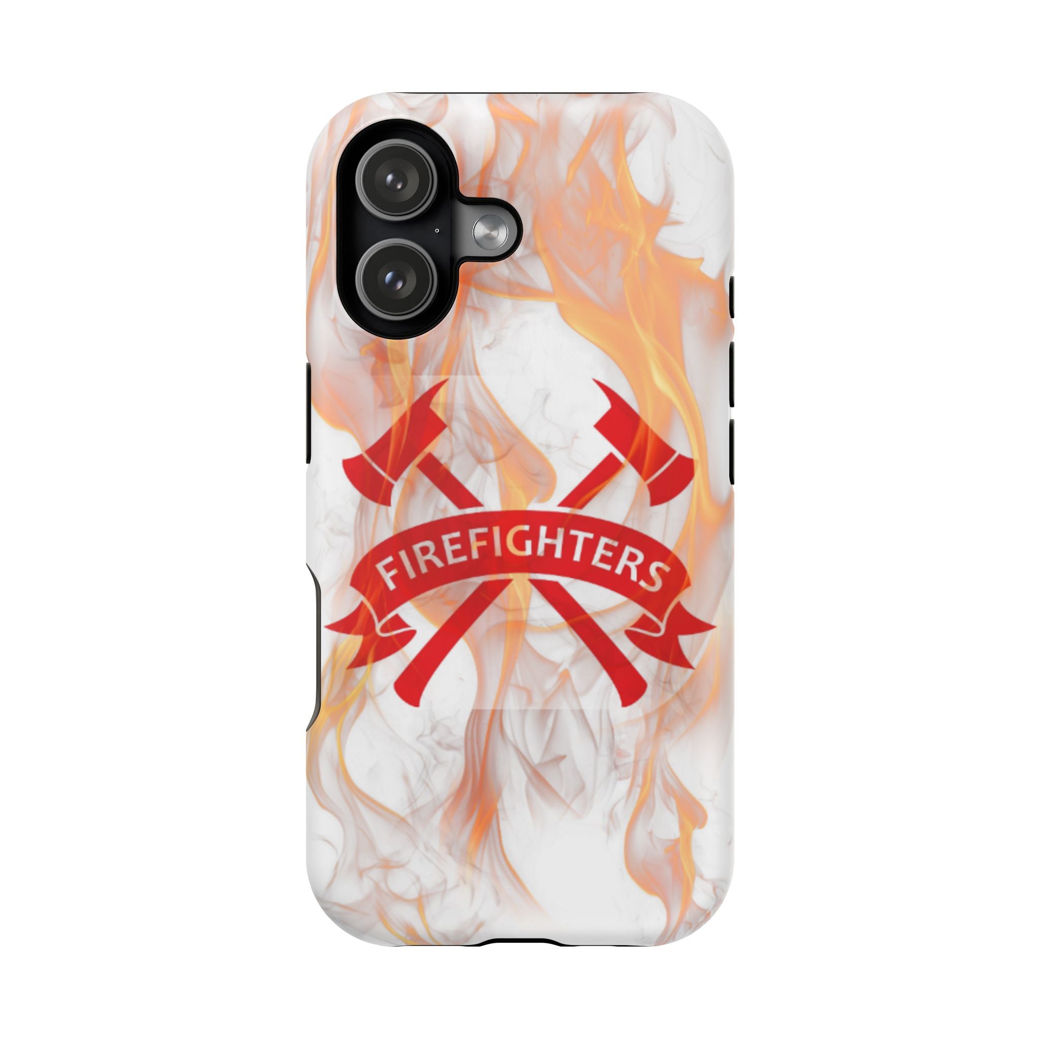 Firefighters Magnetic Impact-Resistant Phone Case — Flame Design with Maltese Cross