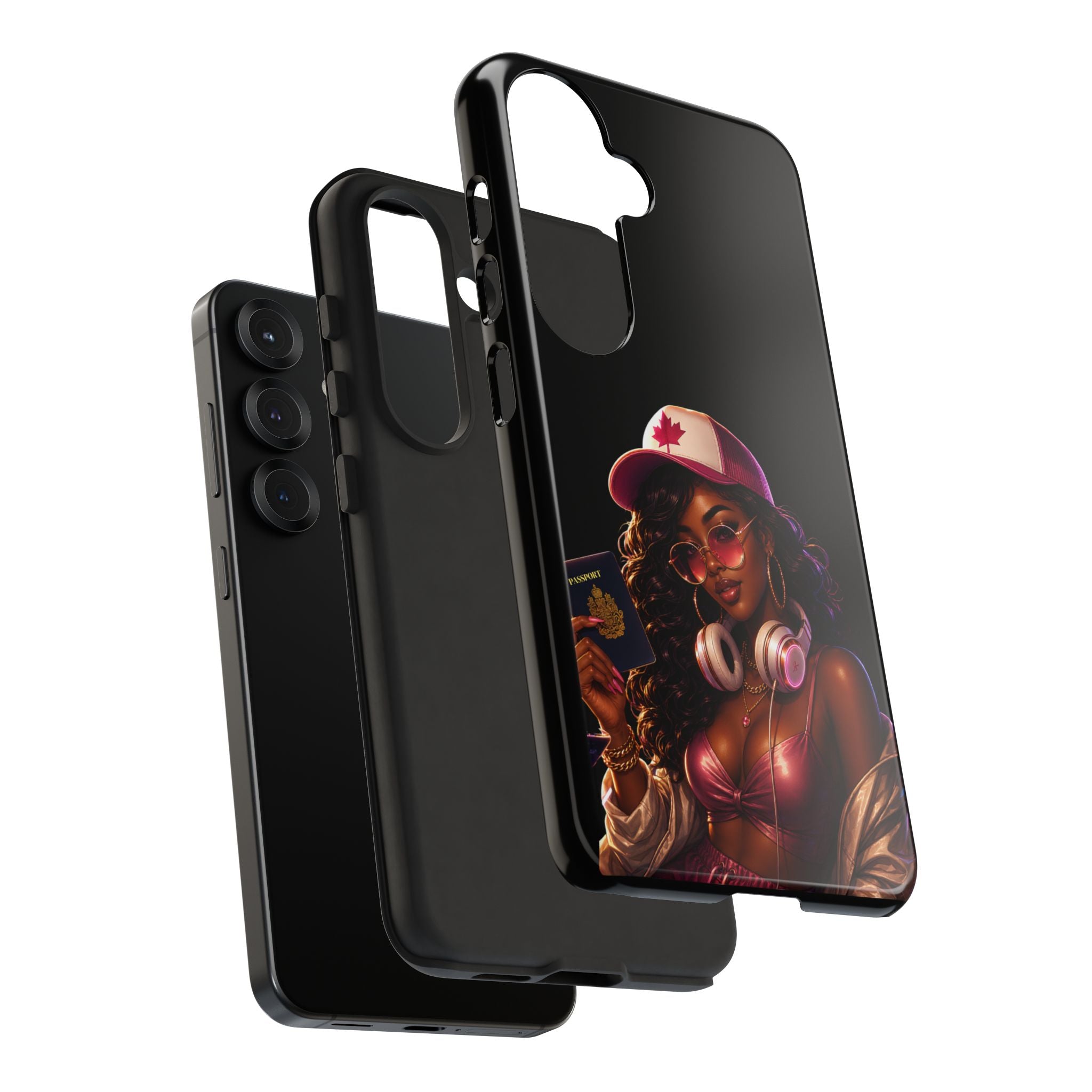 Phone Case — Stylish Urban Woman Design with Maple Cap