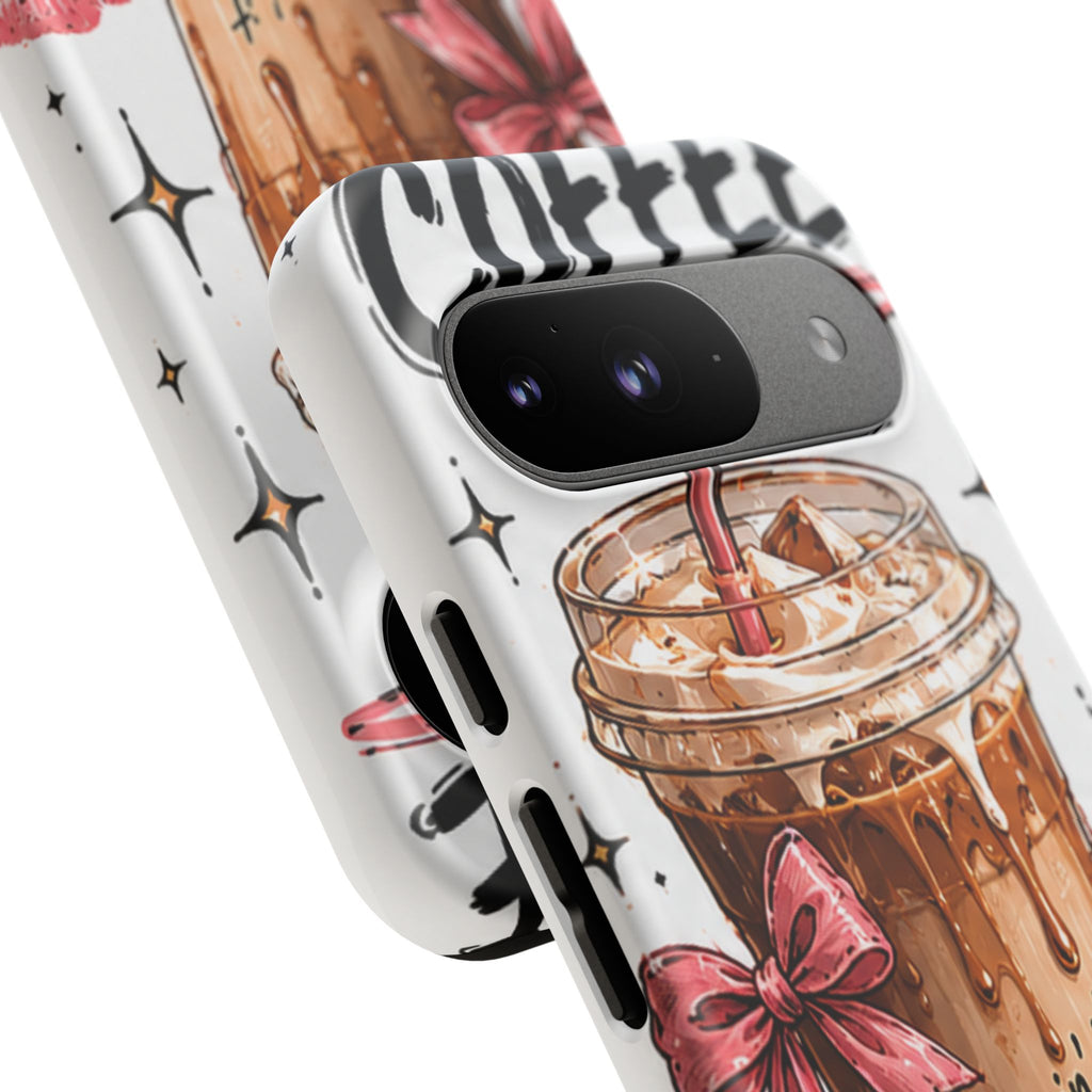 Phone Case — "Keepin' It Cute & Caffeinated" Iced Coffee Design