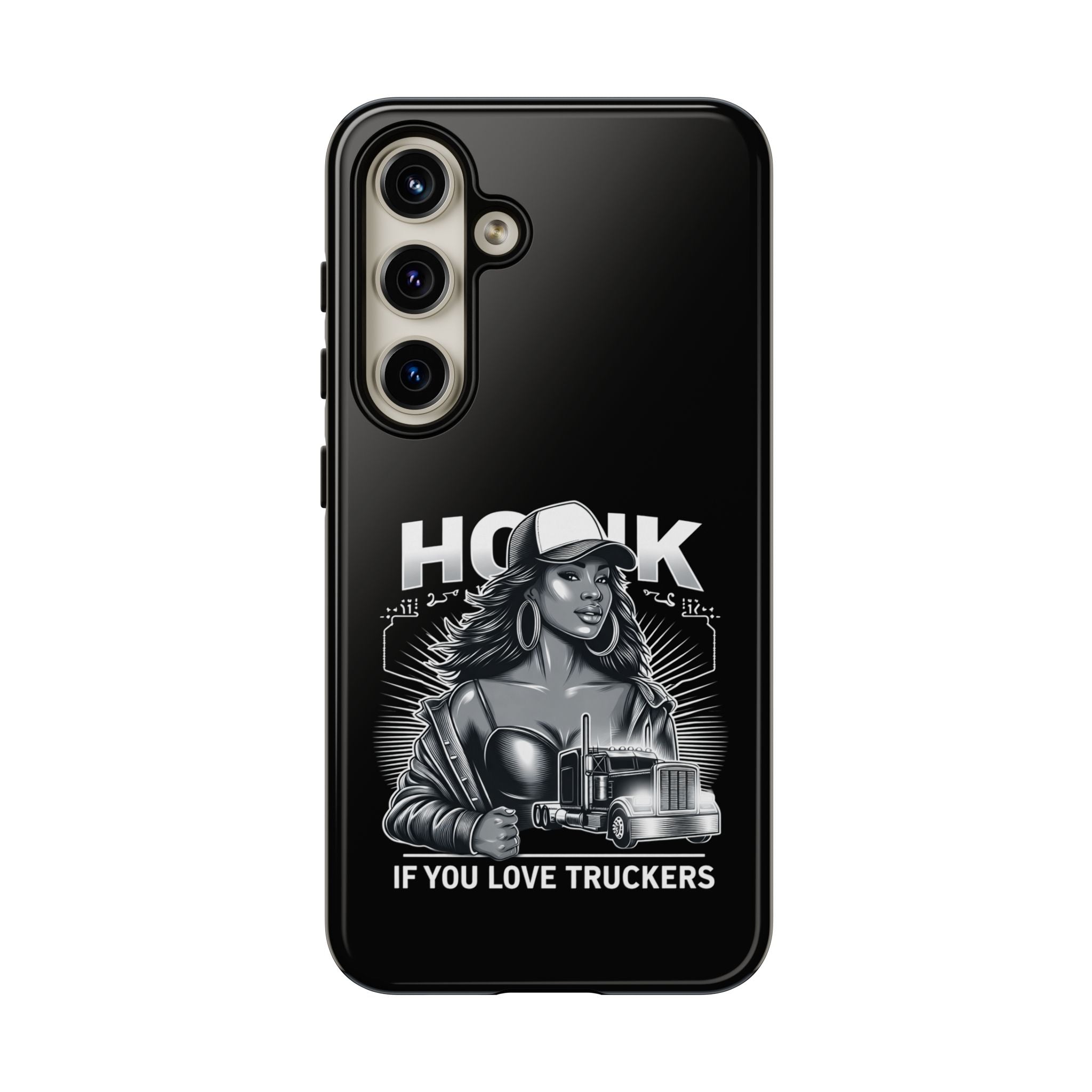 Phone Case — 'Honk' Trucker Girl Retro Semi Truck Protective Case