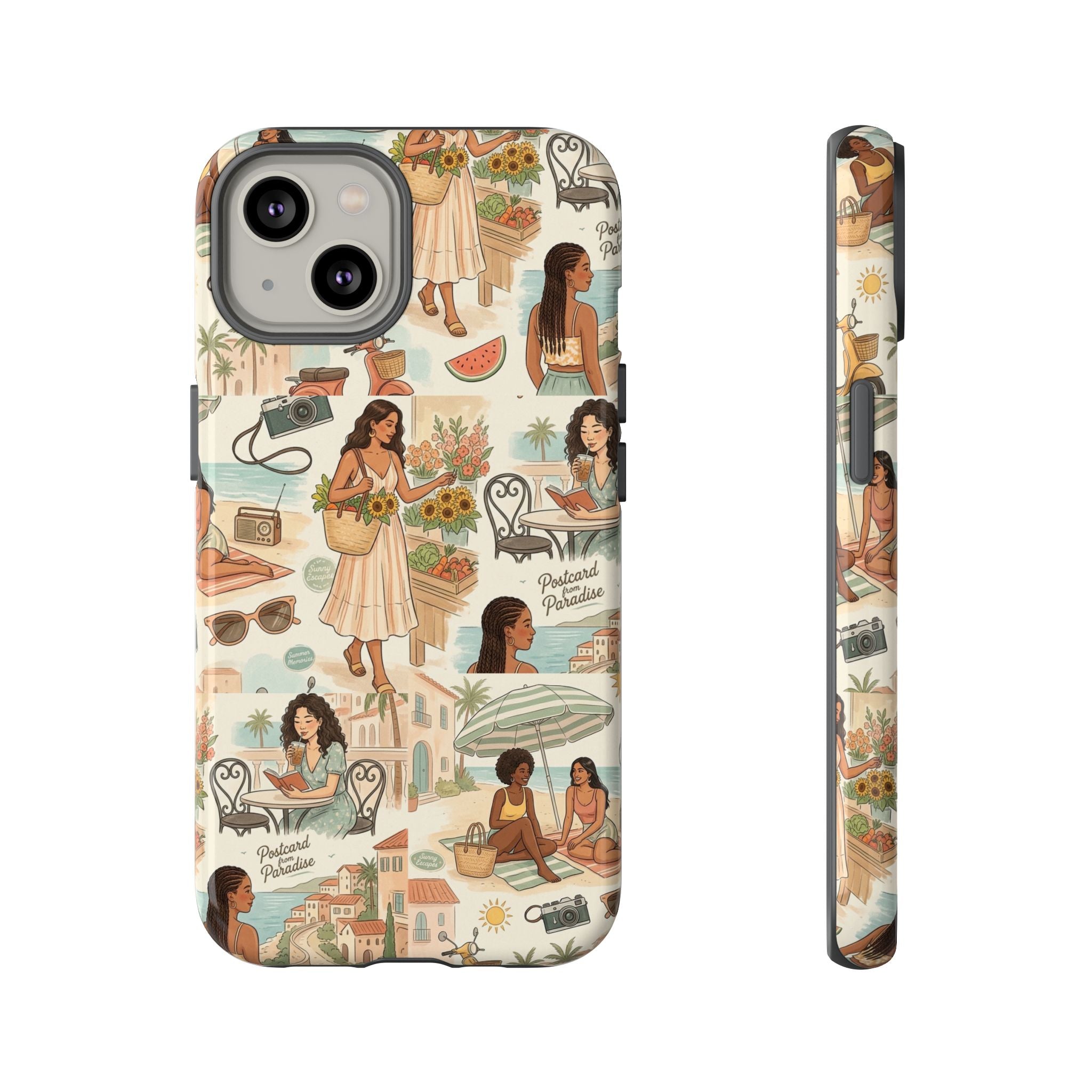 Tropical Vacation Phone Case — Vintage Beach Women Pattern