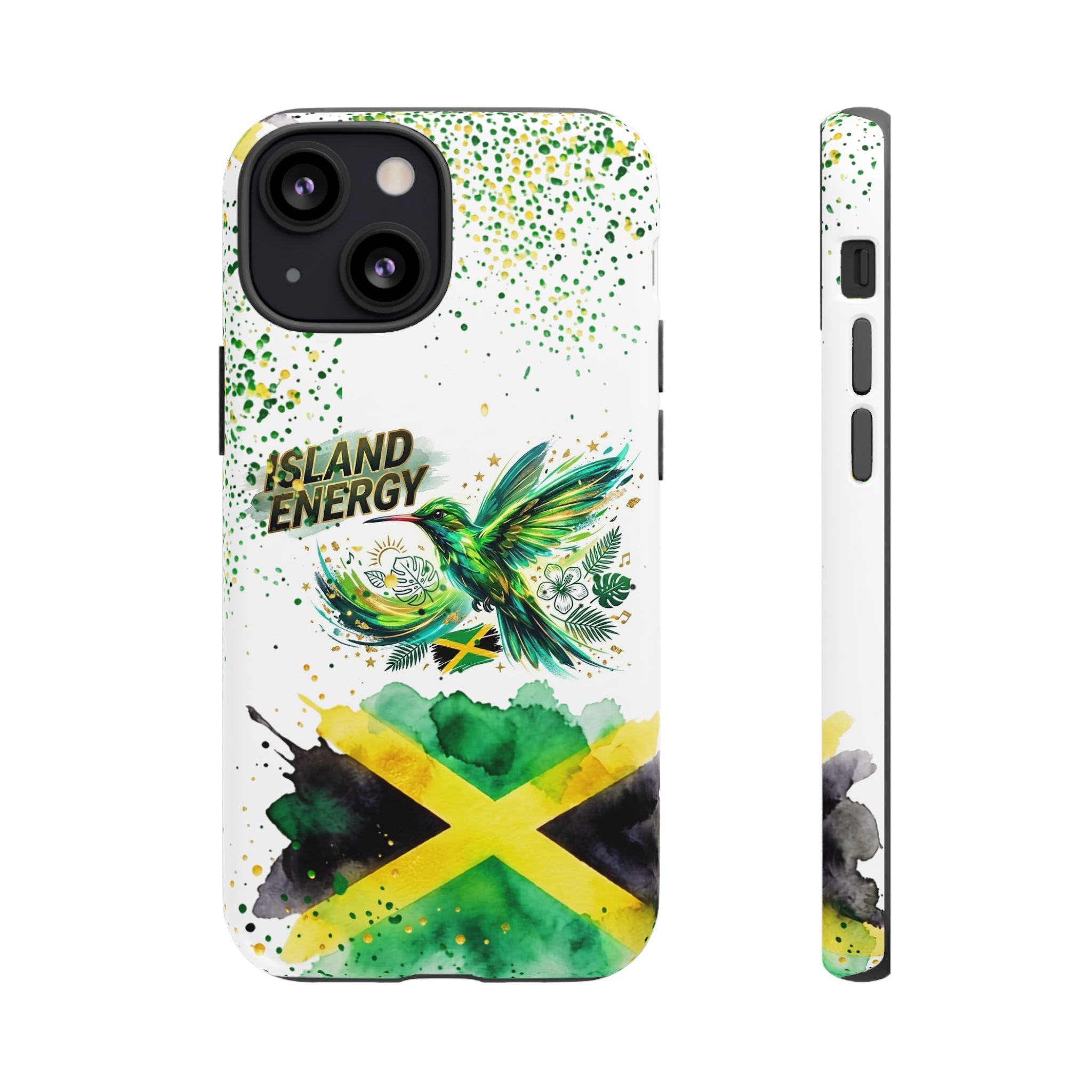 Island Energy Tough Phone Case — Colorful Hummingbird & Tropical Sunset Protective Cover