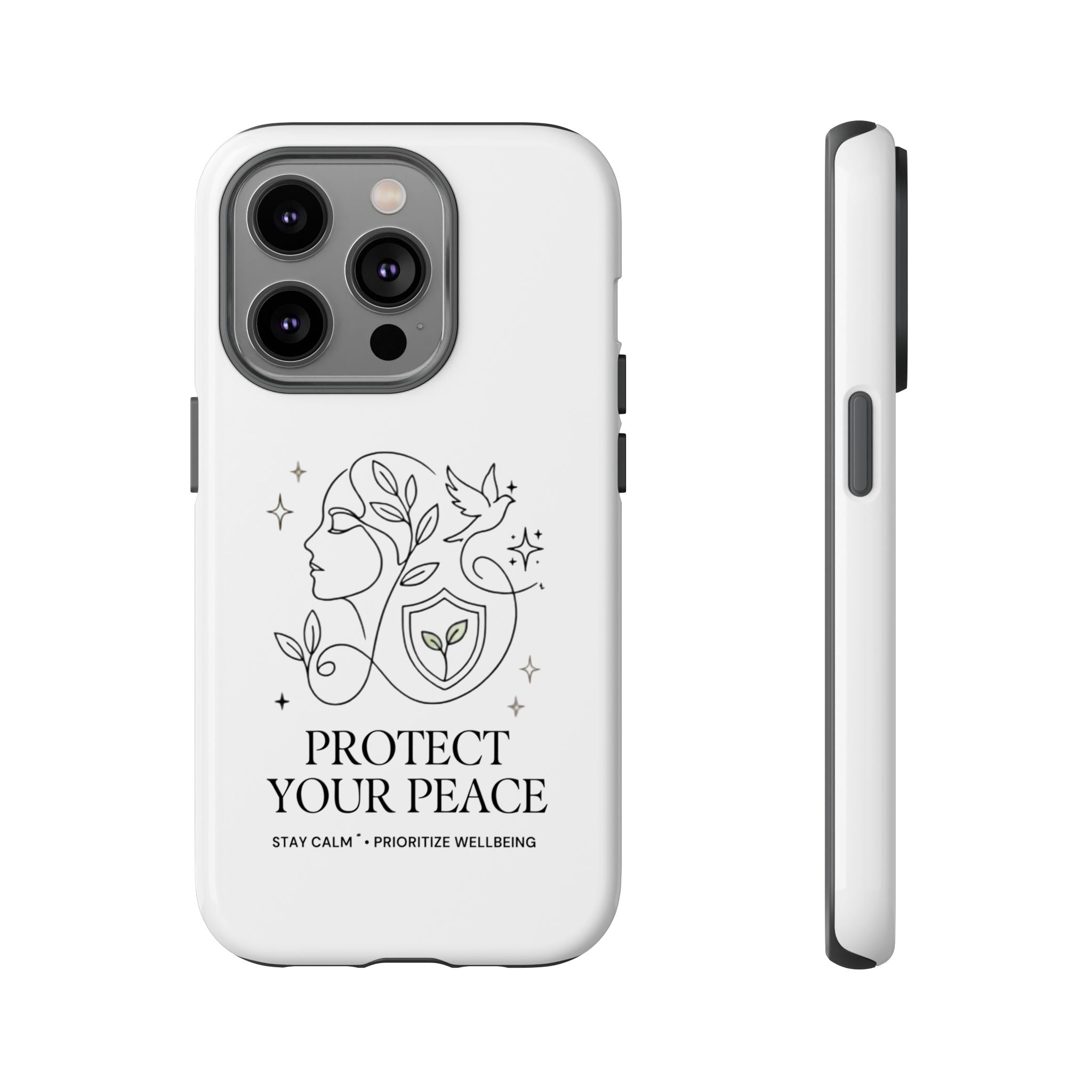Protect Your Peace Phone Case – Minimalist Wellness iPhone Cover